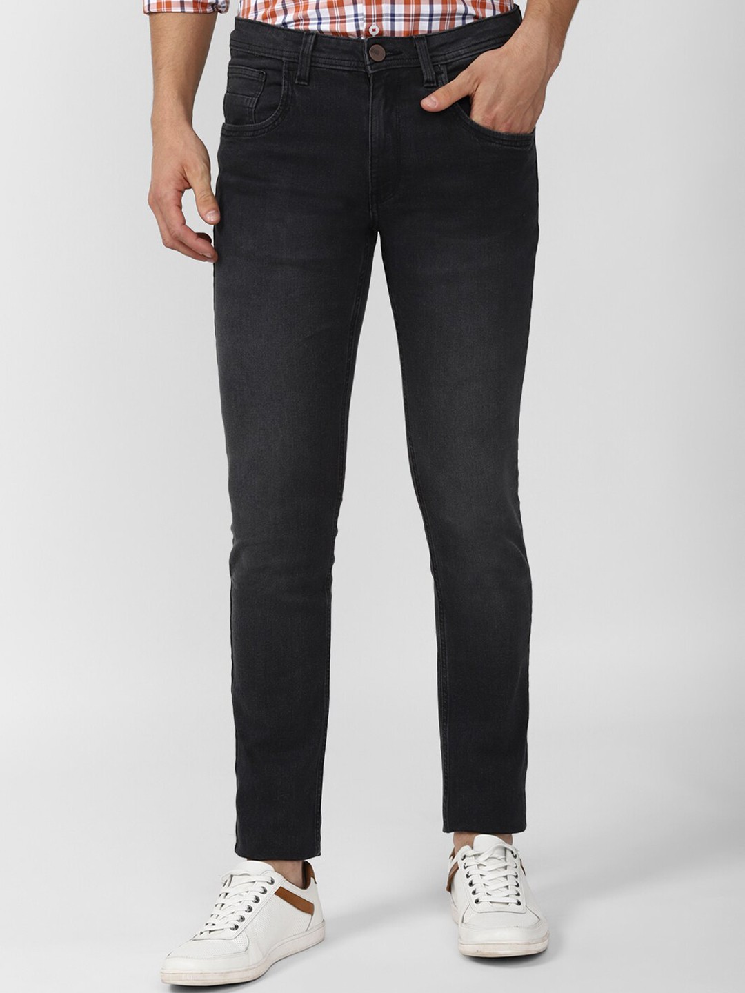 

V Dot Men Black Skinny Fit Heavy Fade Jeans