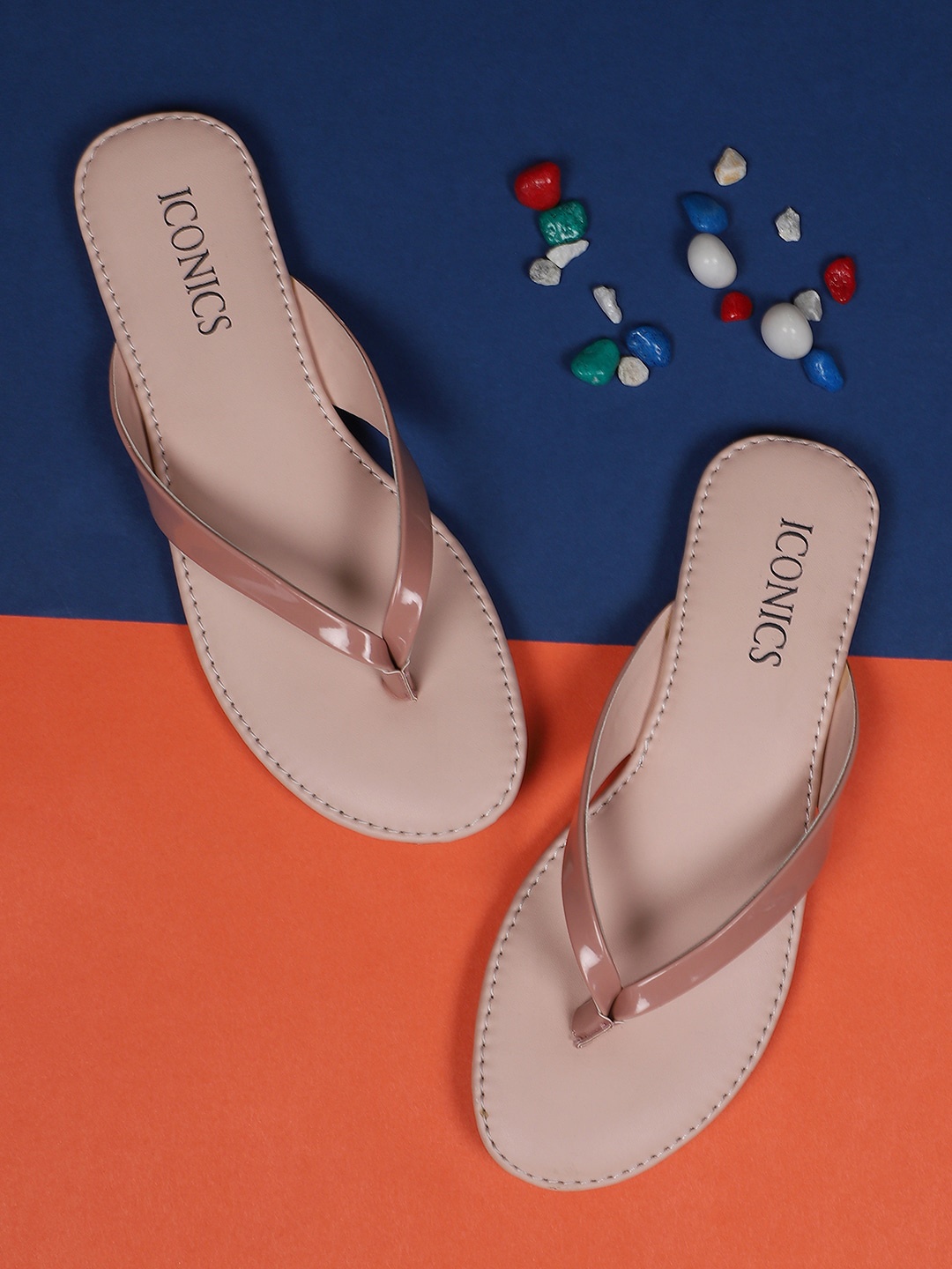

ICONICS Women Pink T-Strap Flats