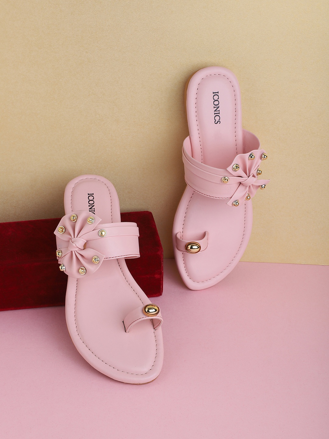 

ICONICS Women Pink Embellished One Toe Flats