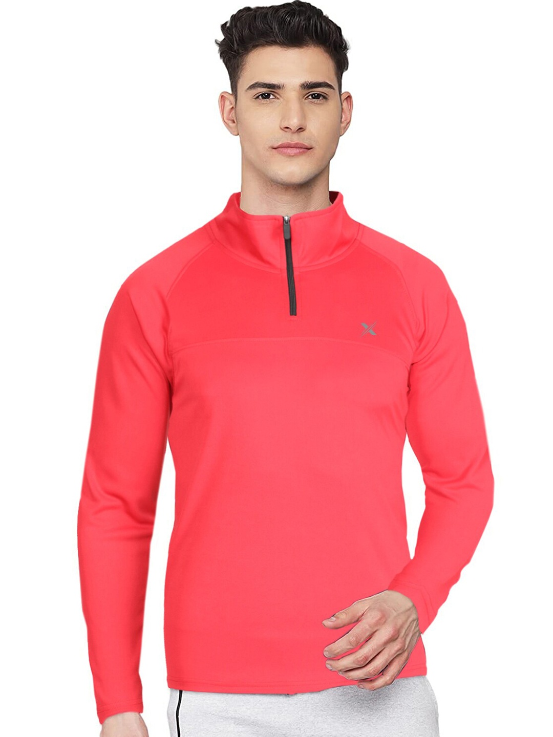 

FTX Men Red High Neck Full sleeves T-shirt