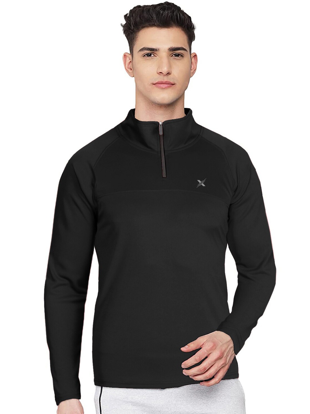 

FTX Men Black High Neck T-shirt
