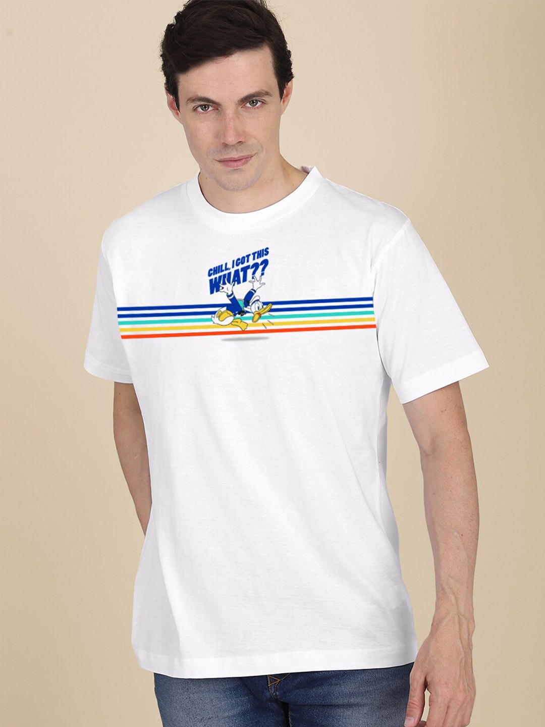 

Free Authority Men White Printed T-shirt