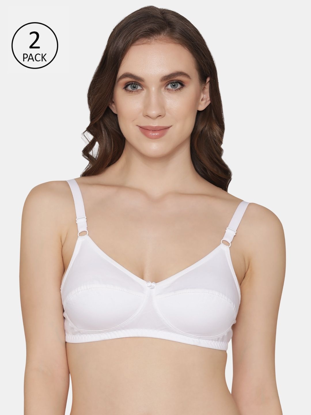 

K LINGERIE Pack of 2 White Non-Padded Wireless Bra