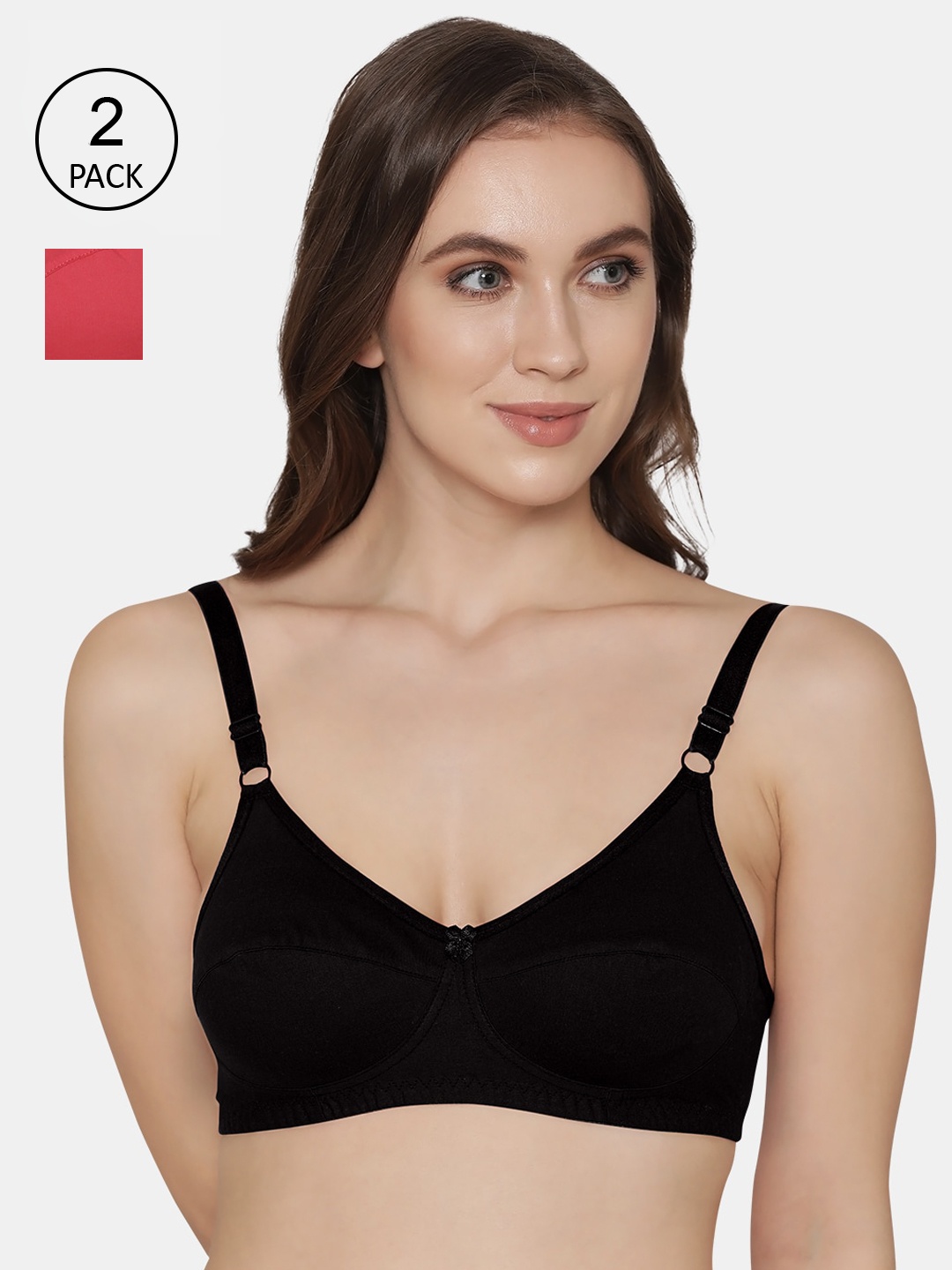 

K LINGERIE Pack of 2 Pink & Black Bra