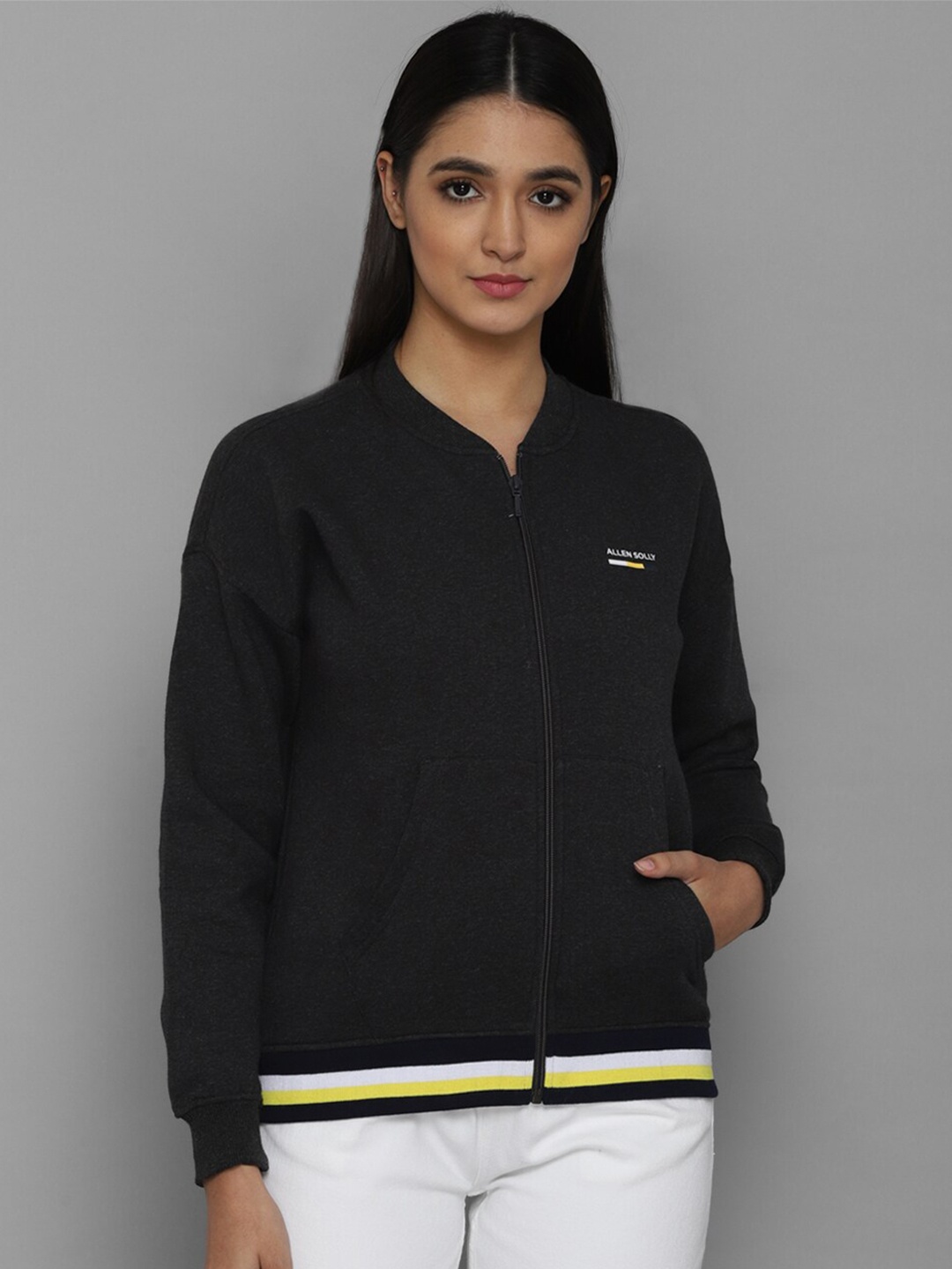 

Allen Solly Woman Women Black Cotton Sweatshirt