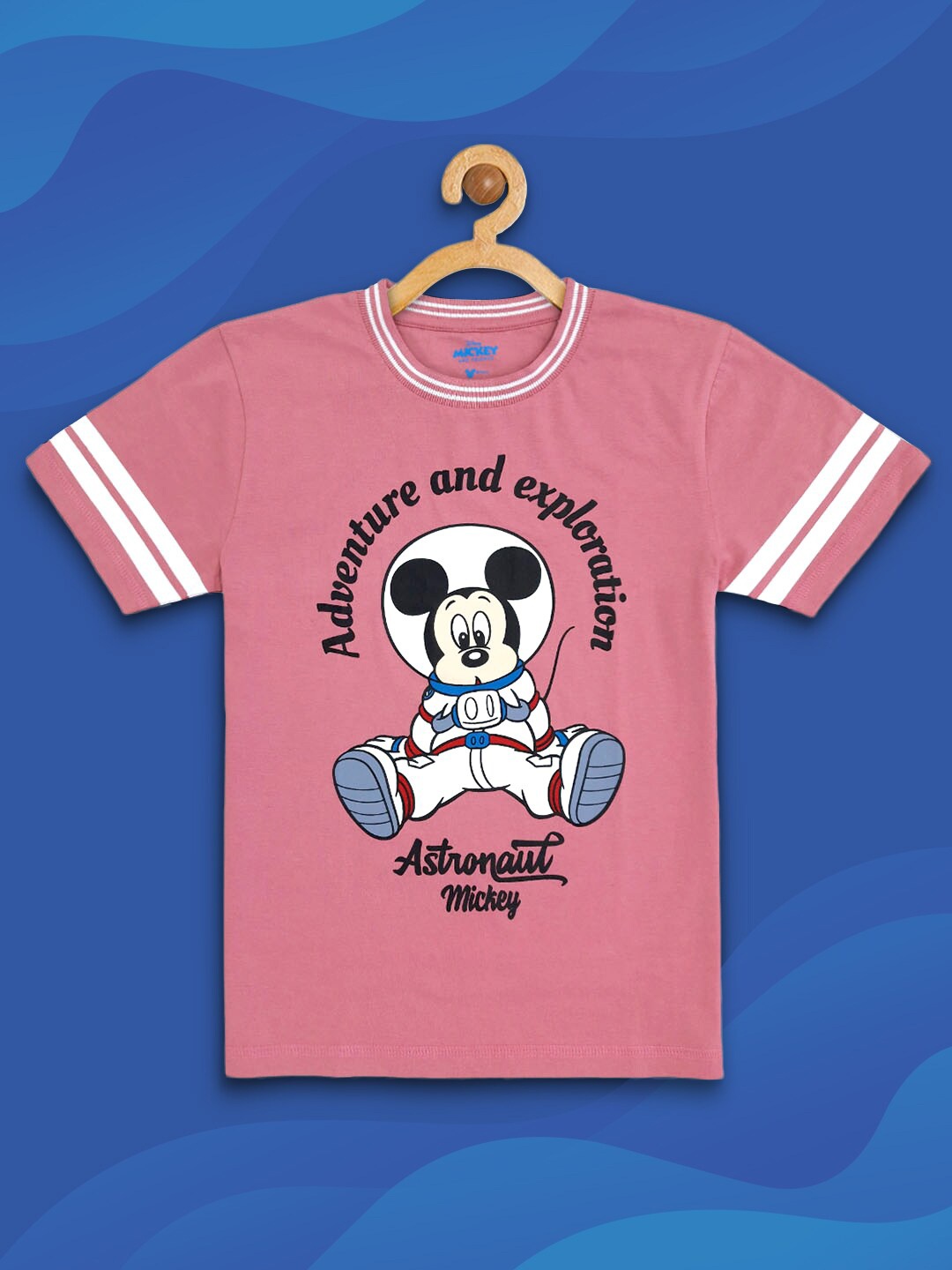 

Kids Ville Boys Pink Mickey & Friends Printed Pure Cotton T-shirt