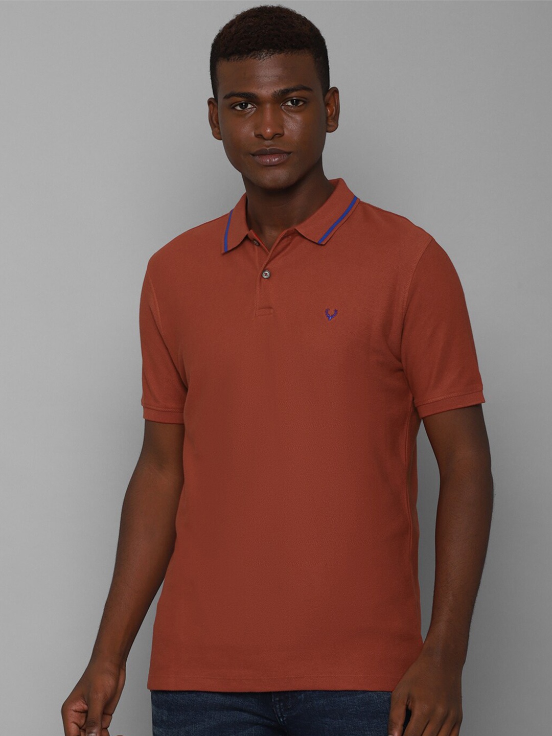 

Allen Solly Men Red Cotton Polo Collar T-shirt