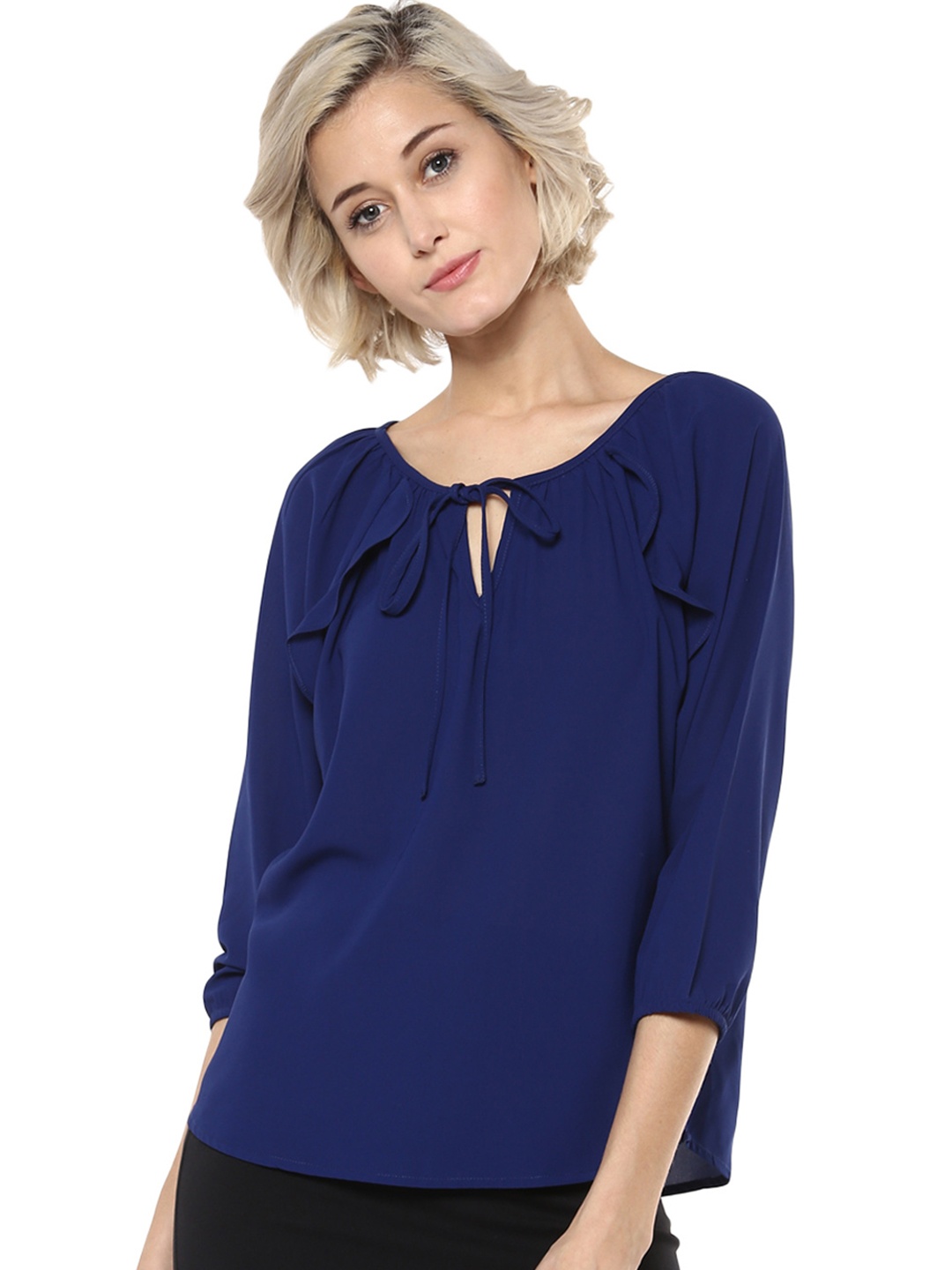 

Harpa Women Navy Solid Top, Navy blue