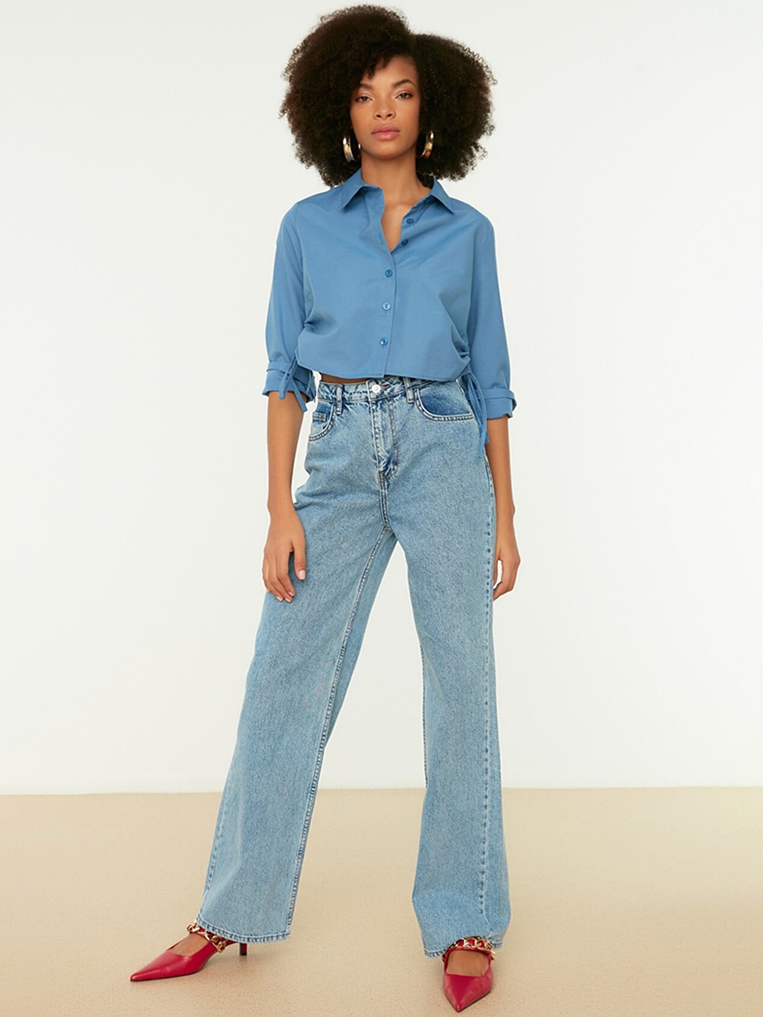 

Trendyol Women Blue Boyfriend Fit Jeans
