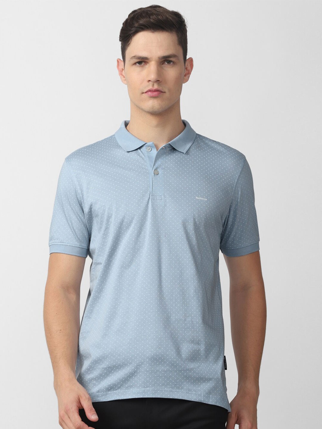 

Van Heusen Men Blue Polo Collar Pure Cotton T-shirt