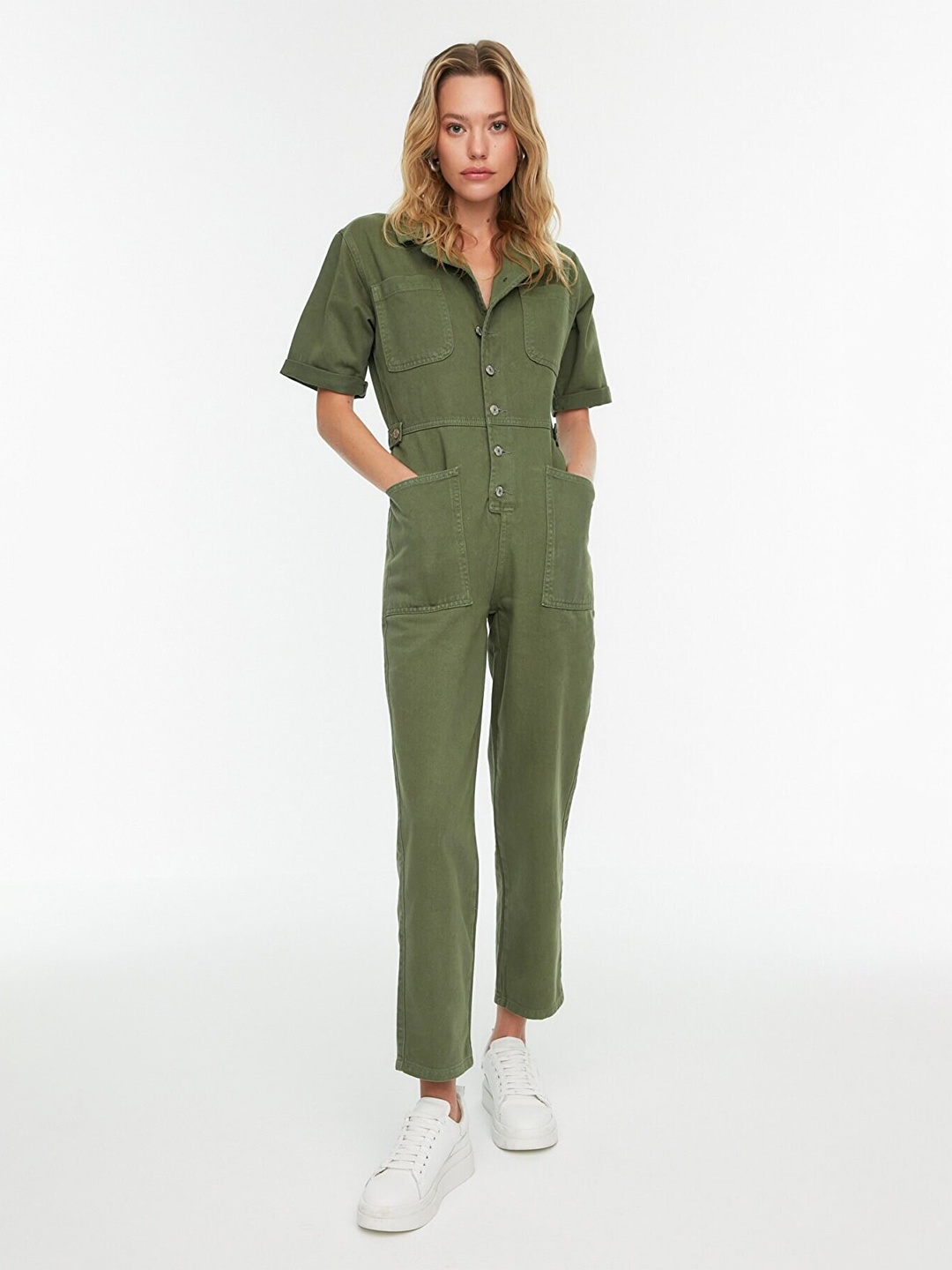 

Trendyol Green Cotton Basic Jumpsuit