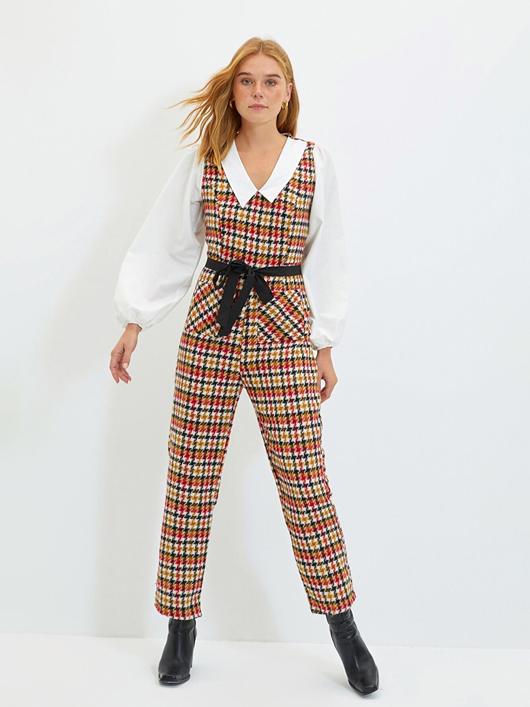 

Trendyol Multicoloured Checked Basic Jumpsuit, Multi