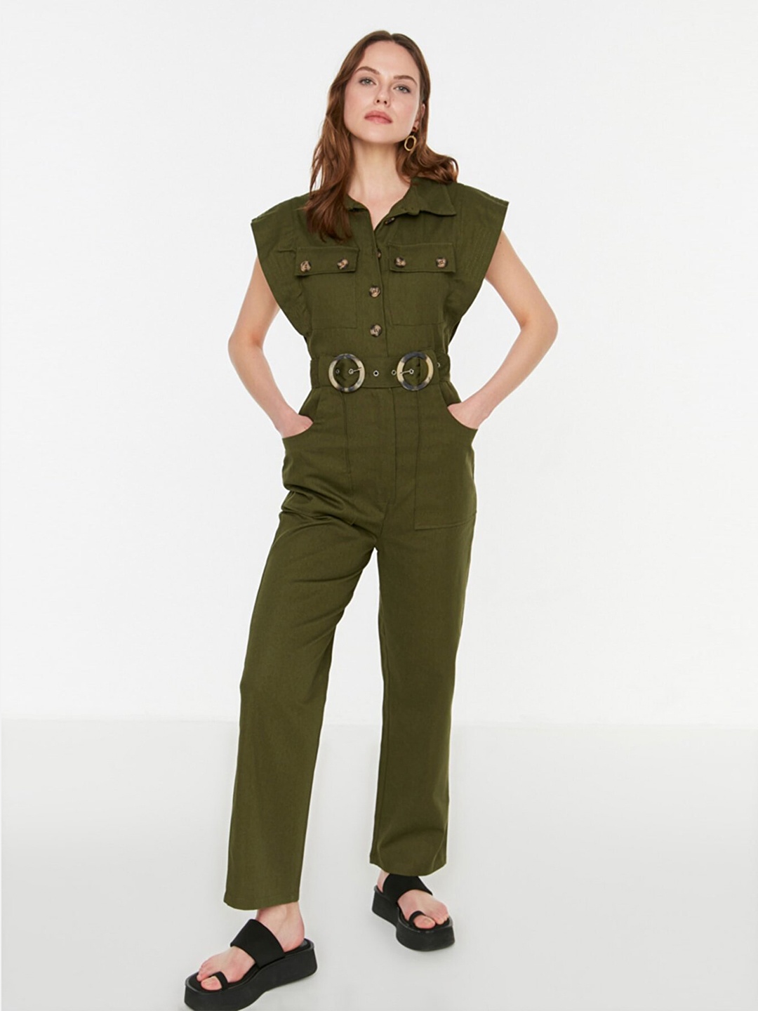 

Trendyol Khaki Basic Jumpsuit