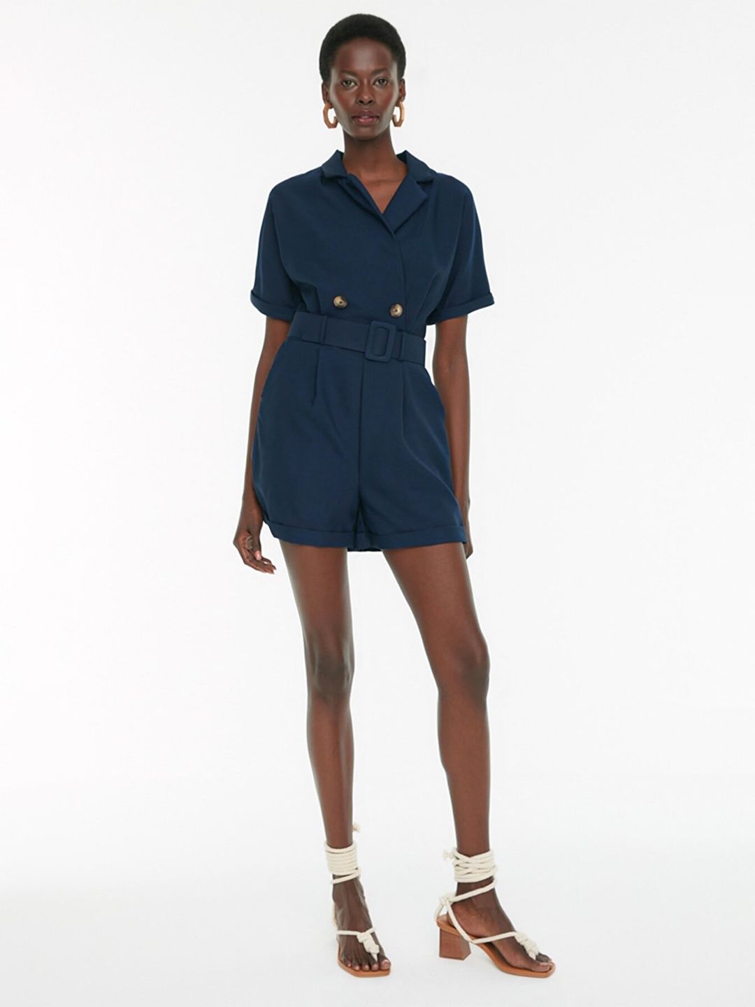 

Trendyol Women Navy Blue Solid Jumpsuit