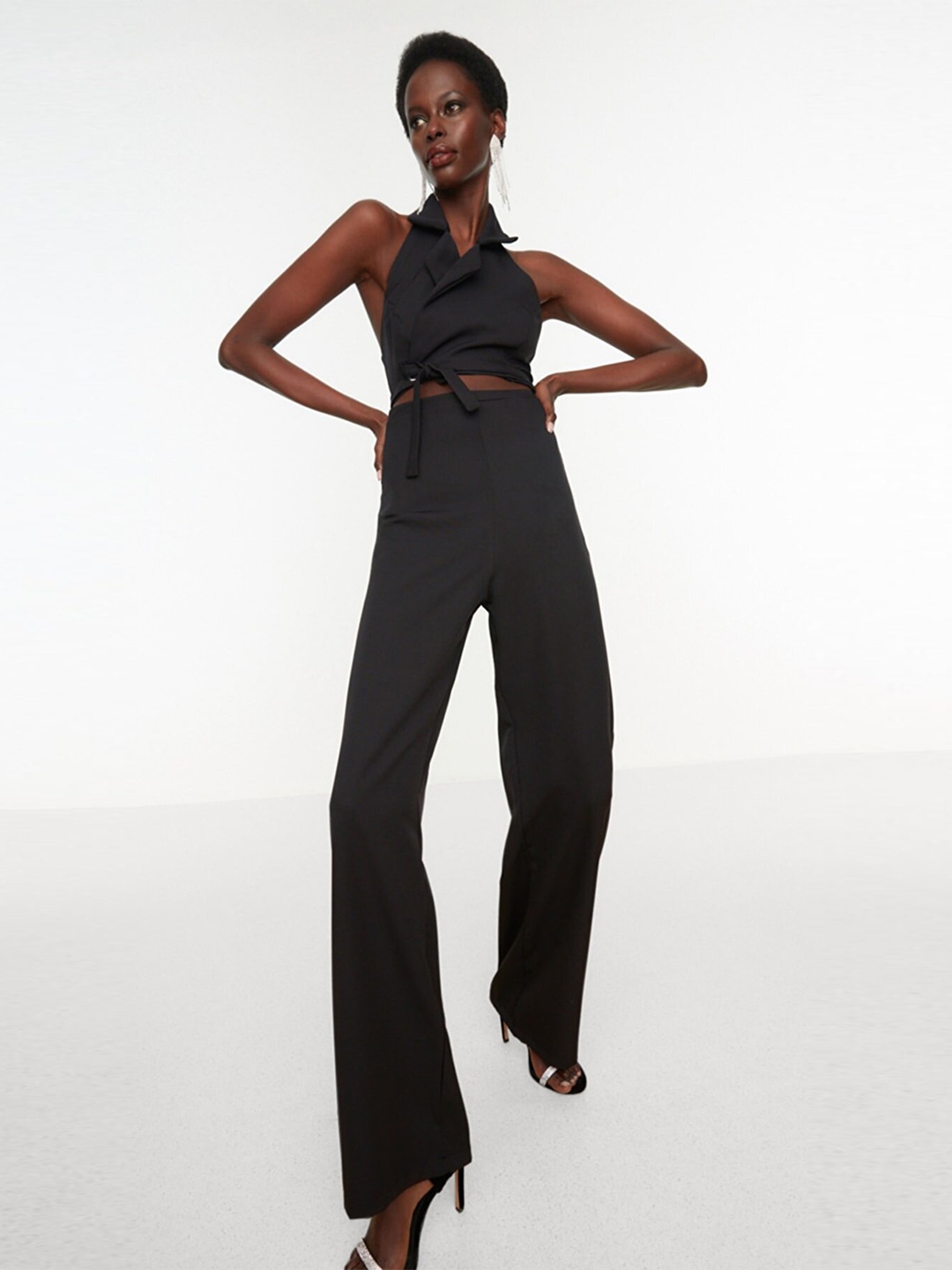 

Trendyol Women Black Solid Jumpsuit