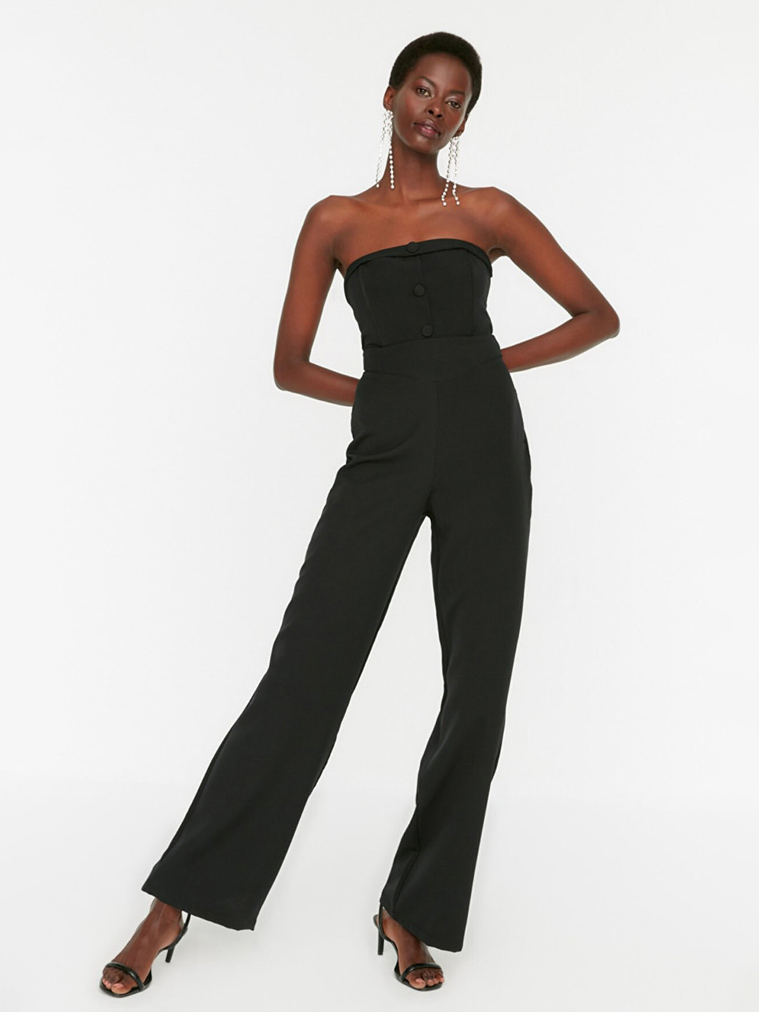 

Trendyol Women Black Strapless Basic Jumpsuit