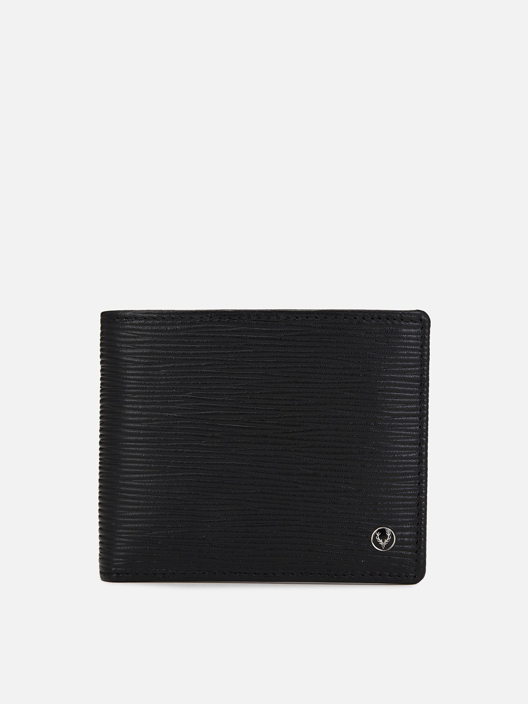 

Allen Solly Men Black Textured Leather Two Fold Wallet