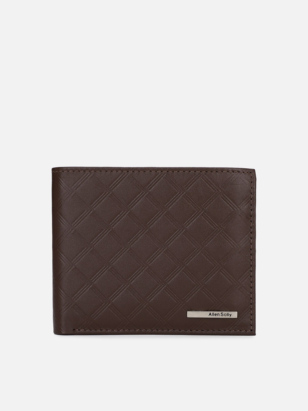 

Allen Solly Men Brown Textured Leather Two Fold Wallet