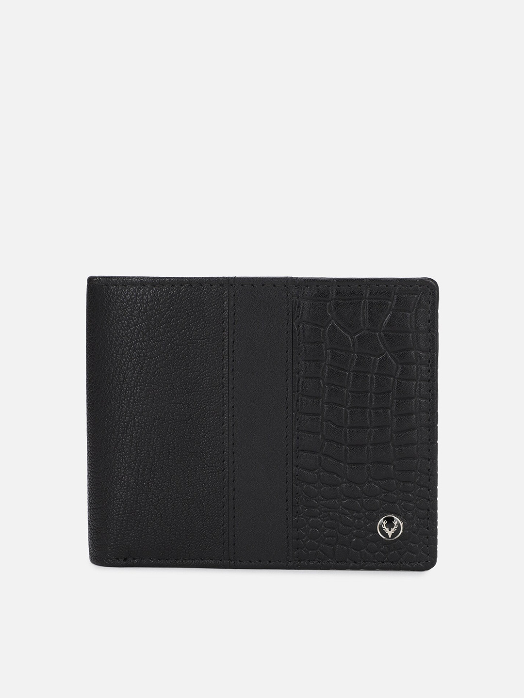 

Allen Solly Men Black Textured Leather Two Fold Wallet