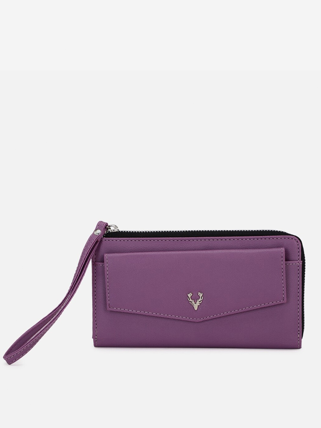 

Allen Solly Women Purple & Black PU Zip Around Wallet