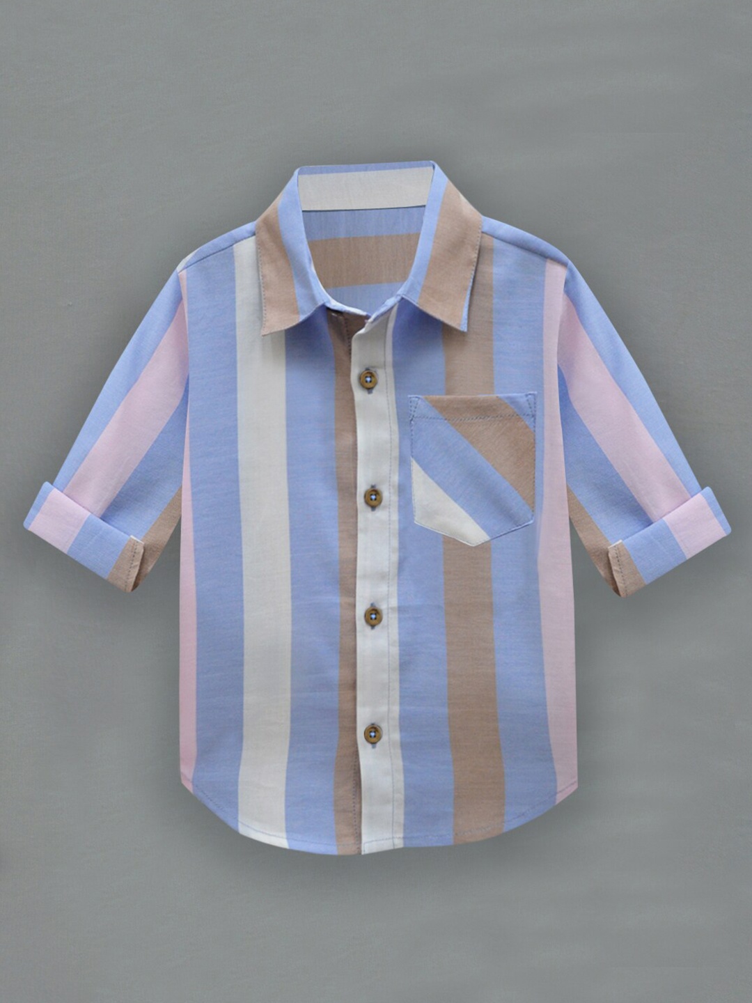 

A T U N Boys Blue Classic Striped Casual Shirt