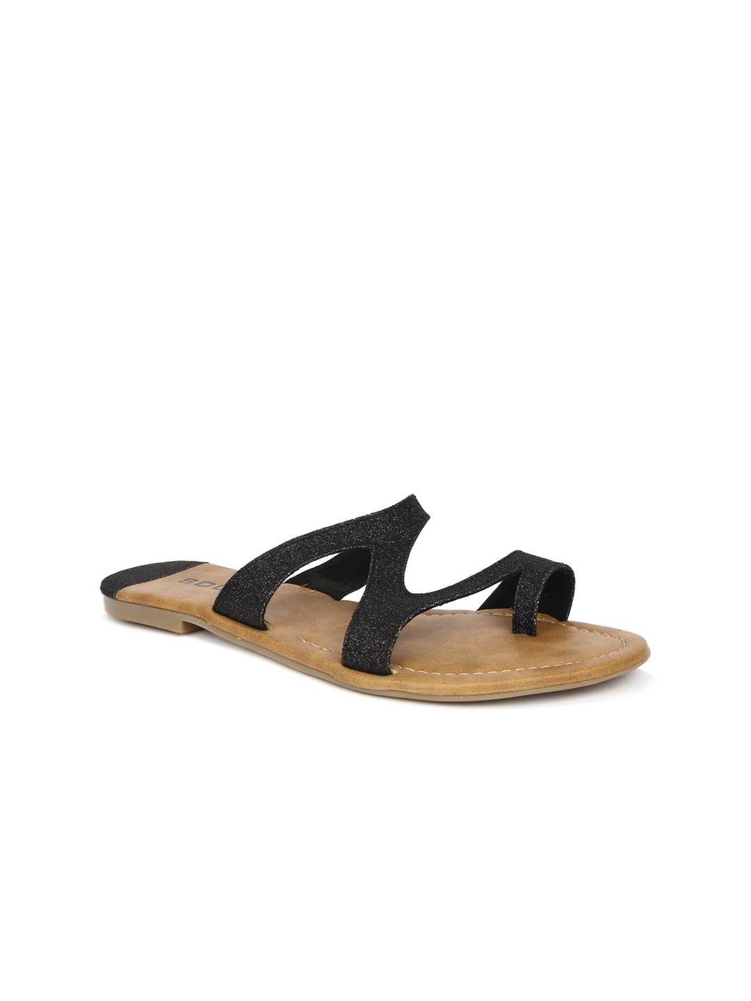 

SOLES Women Black One Toe Flats