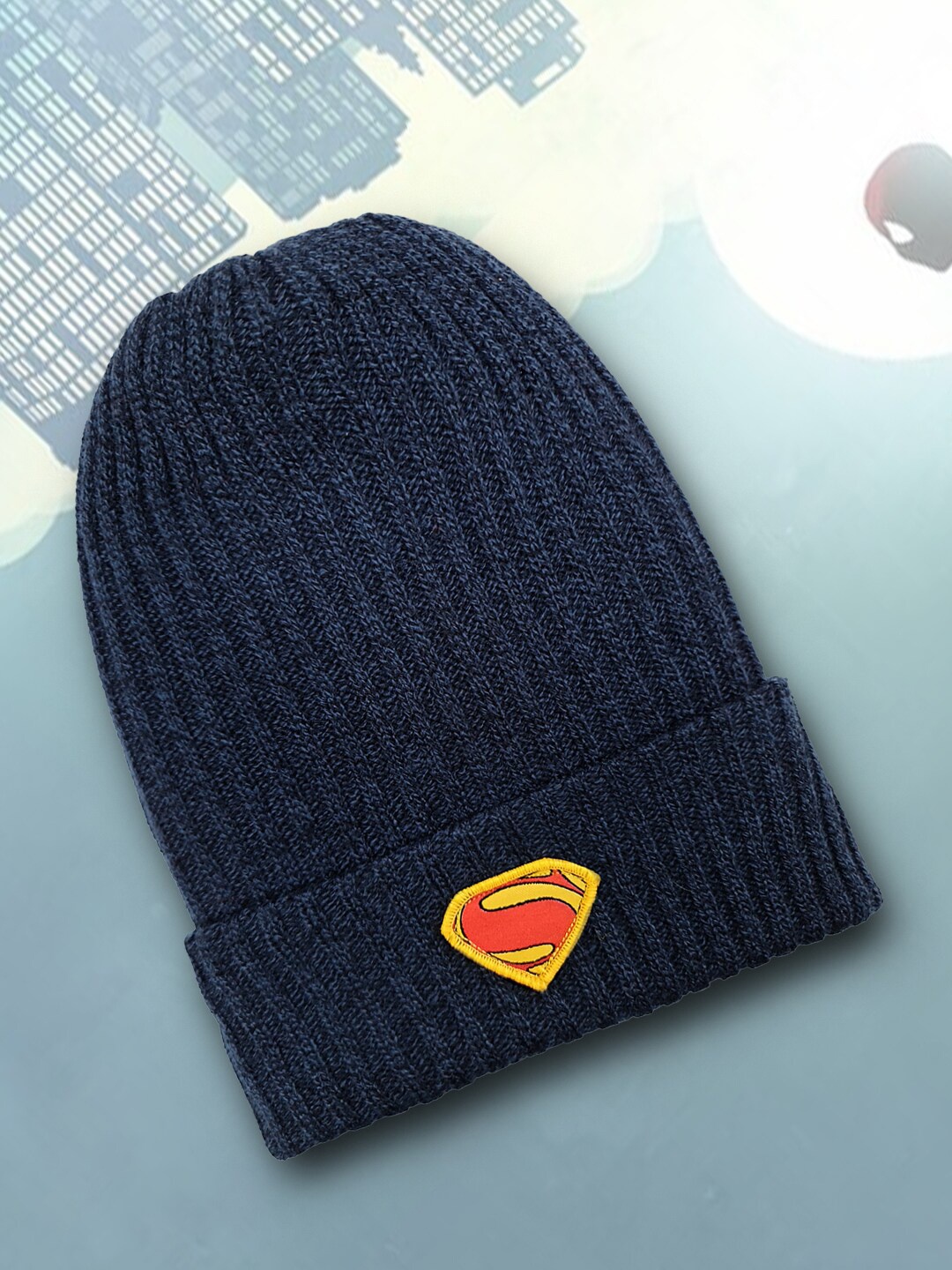 

Free Authority Men Blue & Red Superman Printed Beanie