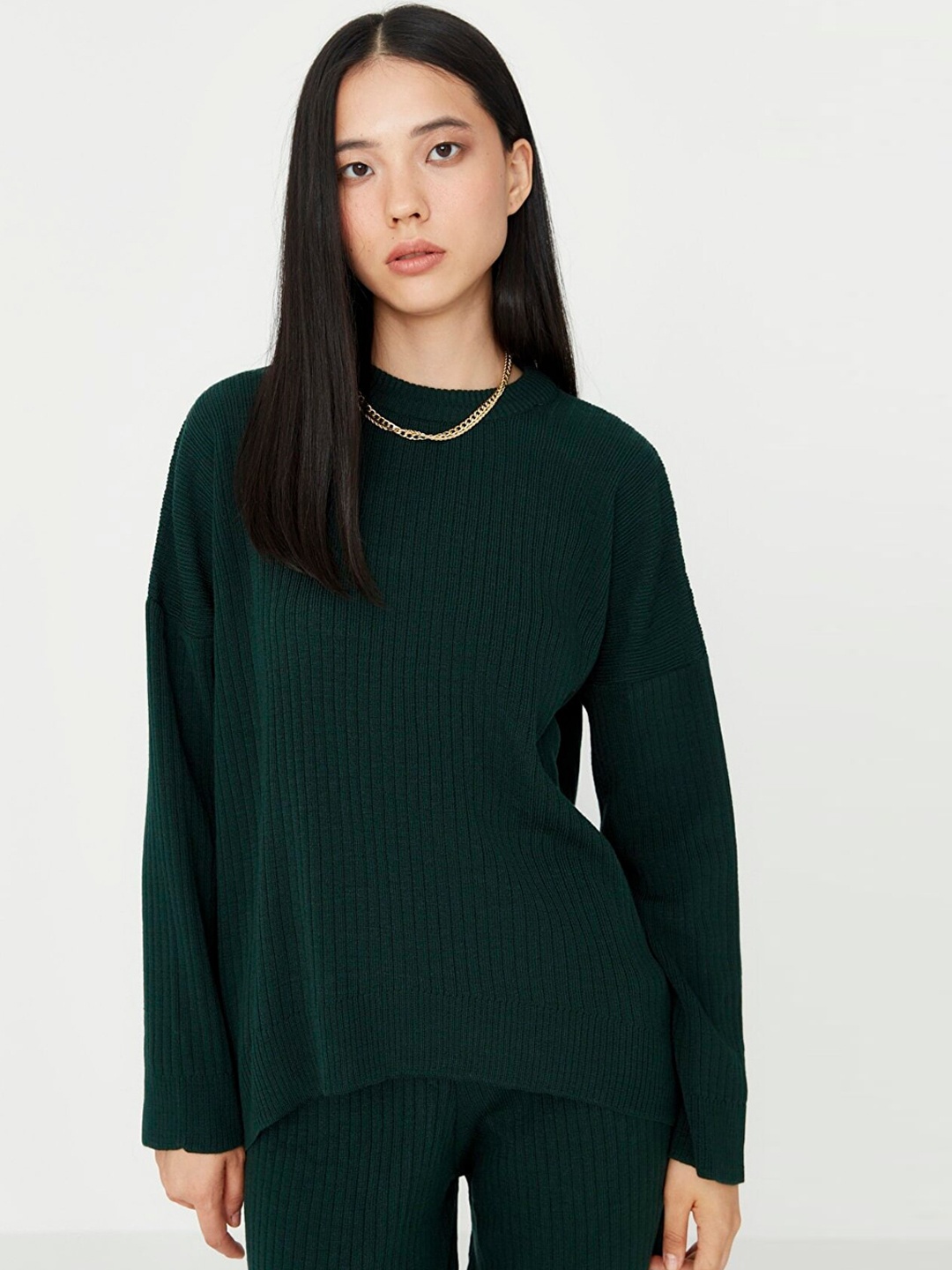 

Trendyol Women Green Top with Trousers Co-Ords
