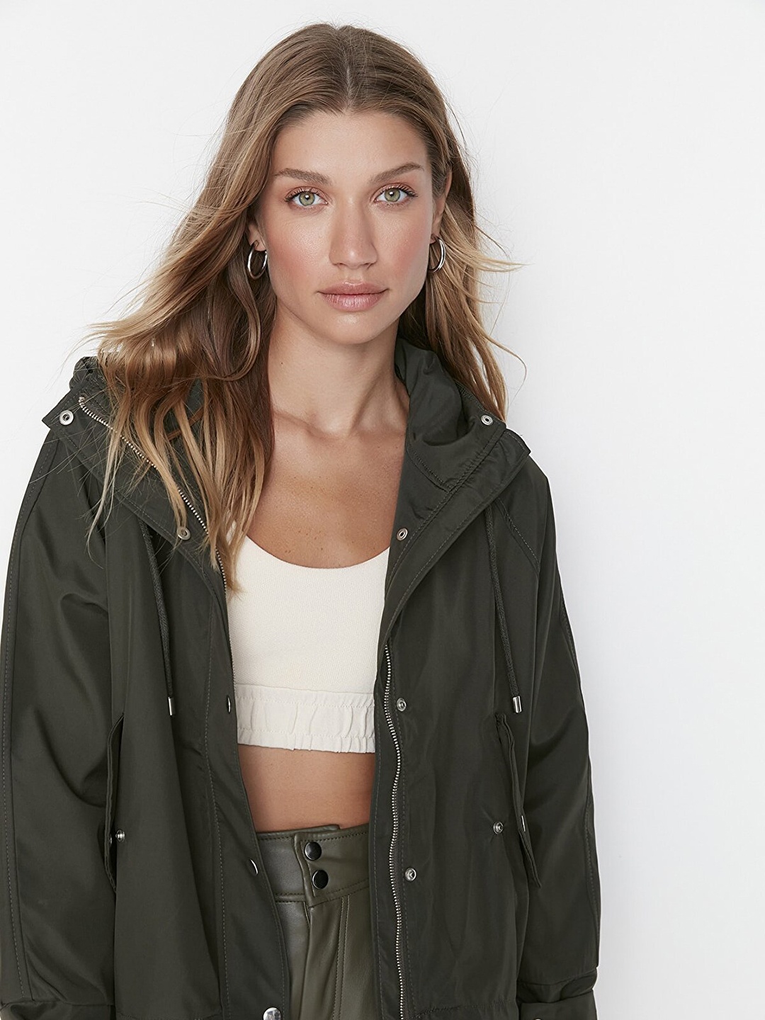 

Trendyol Women Khaki Solid Regular Coat