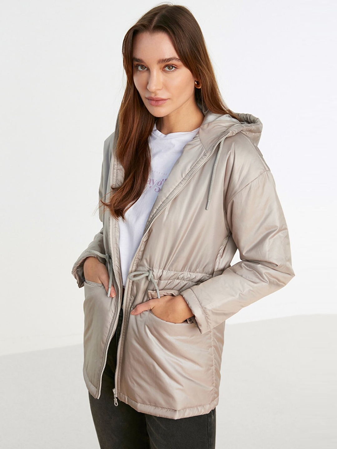

Trendyol Women Longline Parka Jacket, Beige