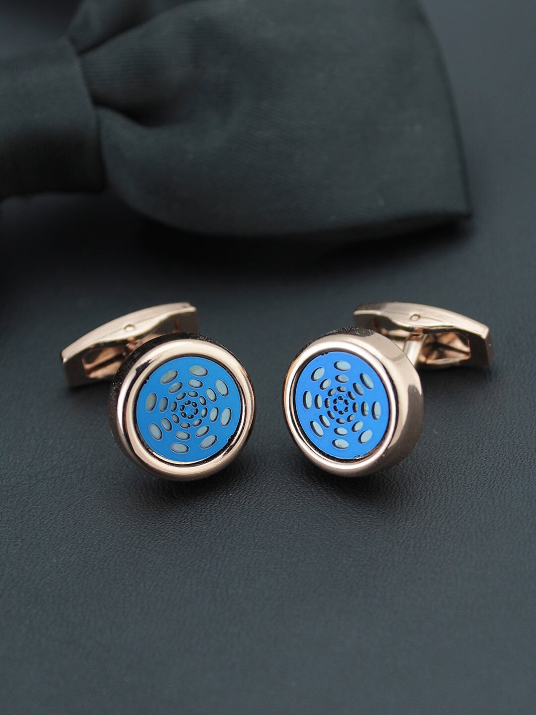 

Kavove Blue & Gold-Toned Cufflink