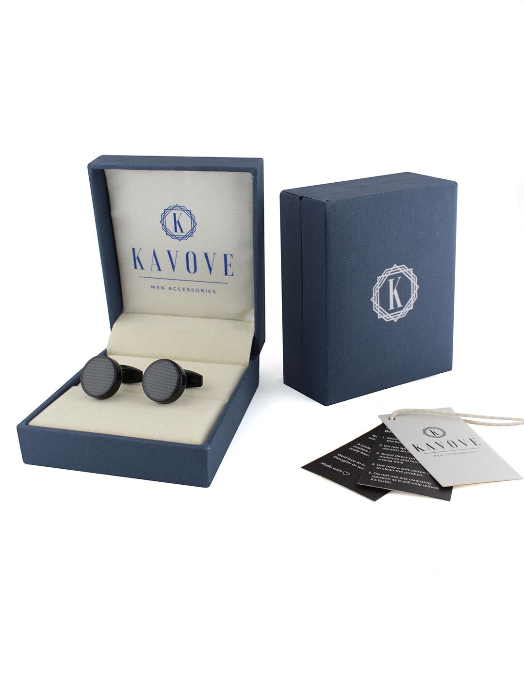 

Kavove Unisex Grey & Black Cufflink