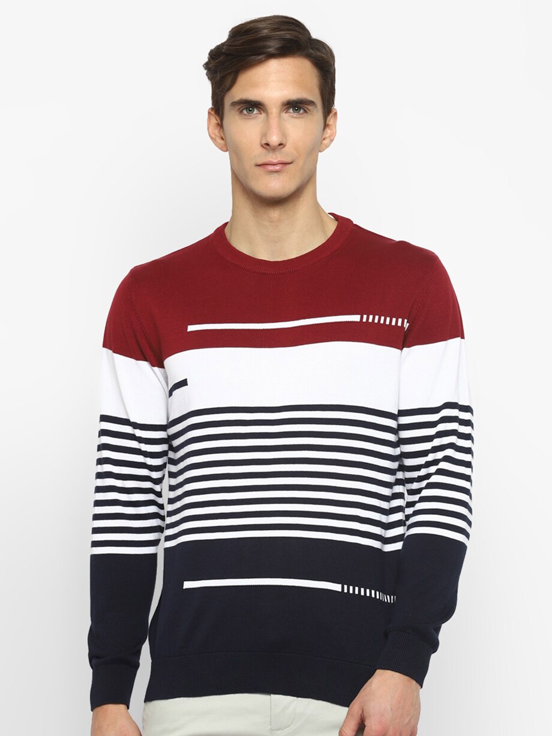 

Turtle Men Red & Off White Striped Pullover