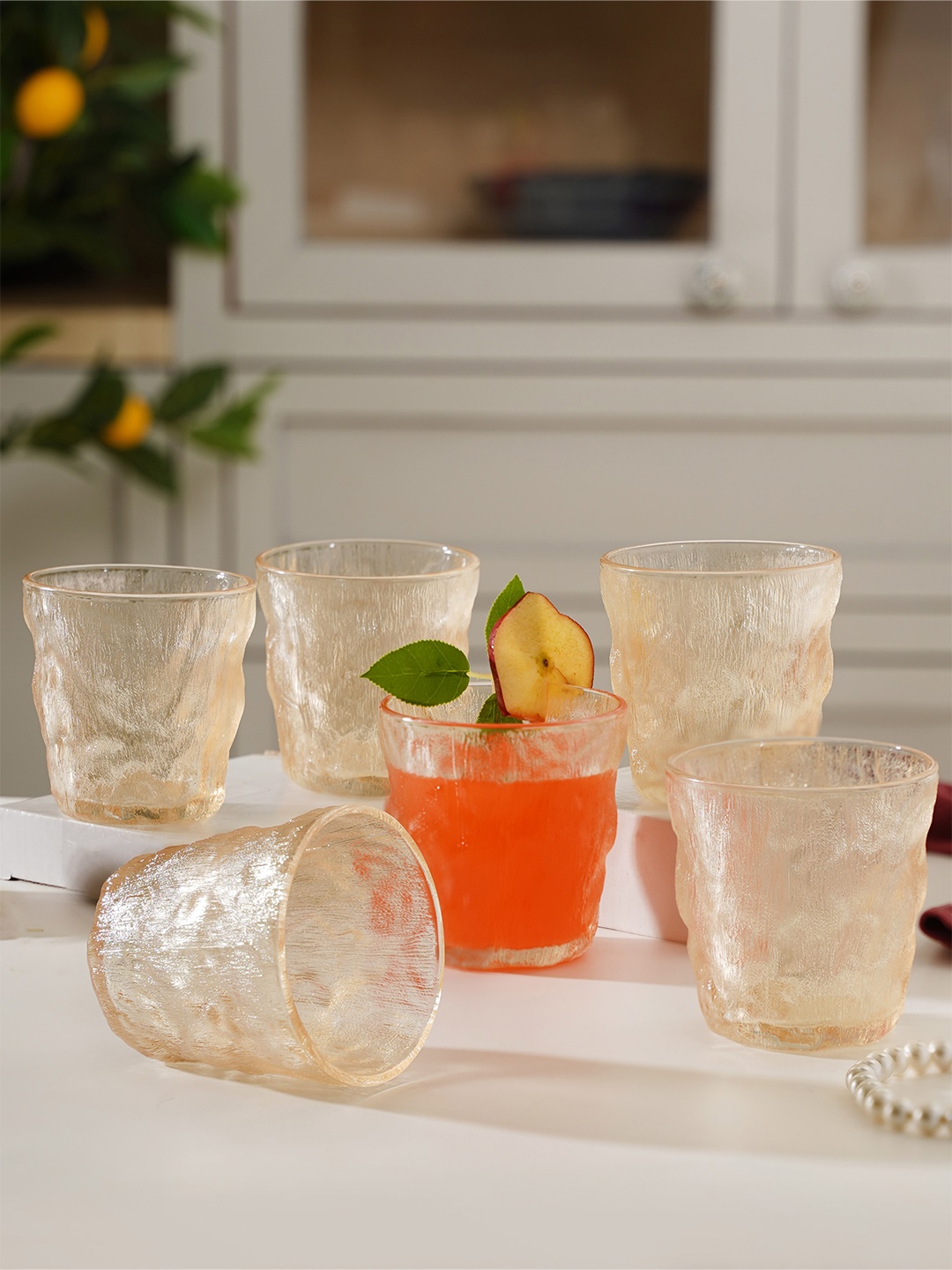 

Nestasia Set of 6 Transparent Textured Glasses 250 ml Each