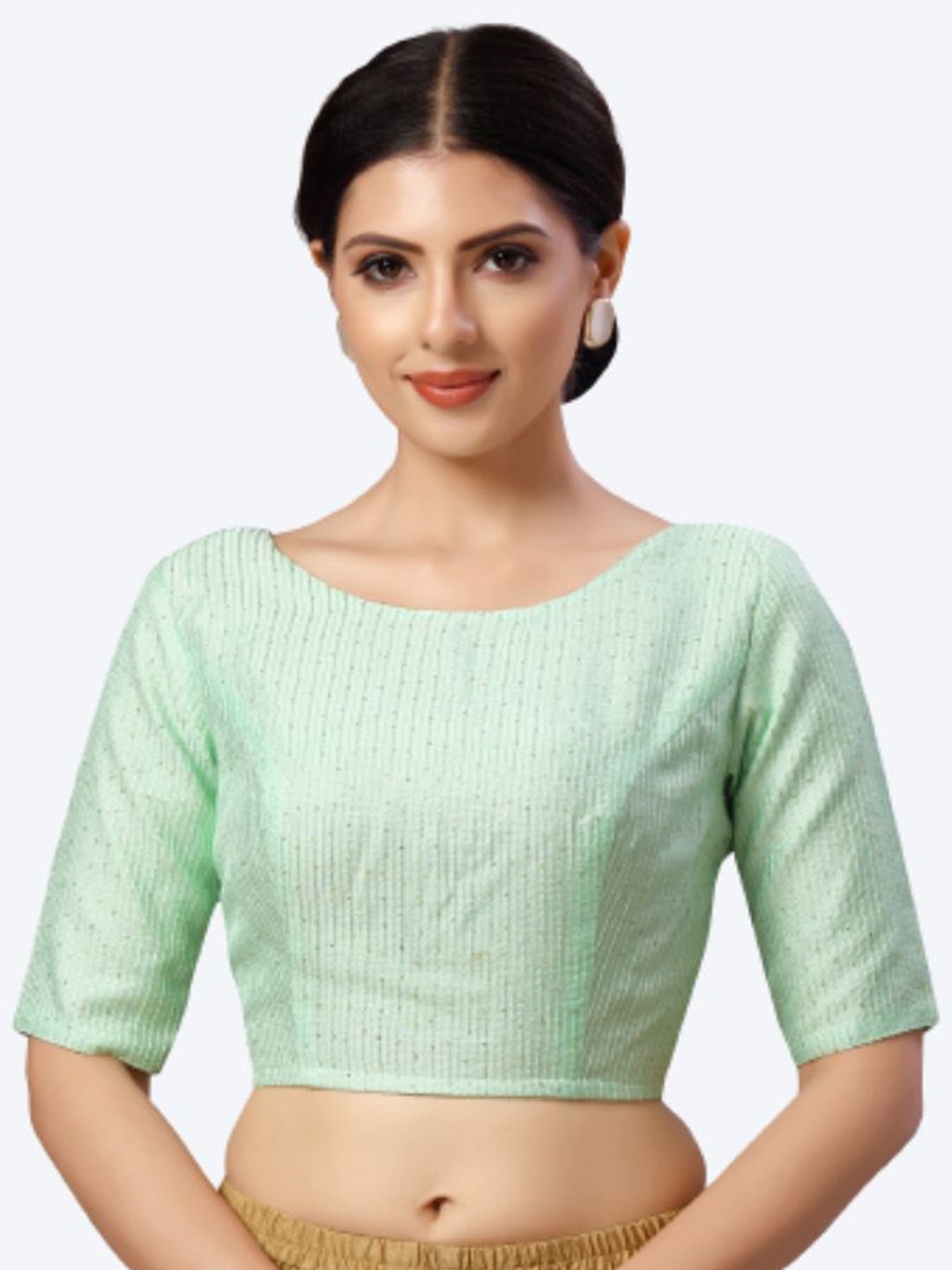 

Studio Shringaar Women Sea Green Embellished Saree Blouse