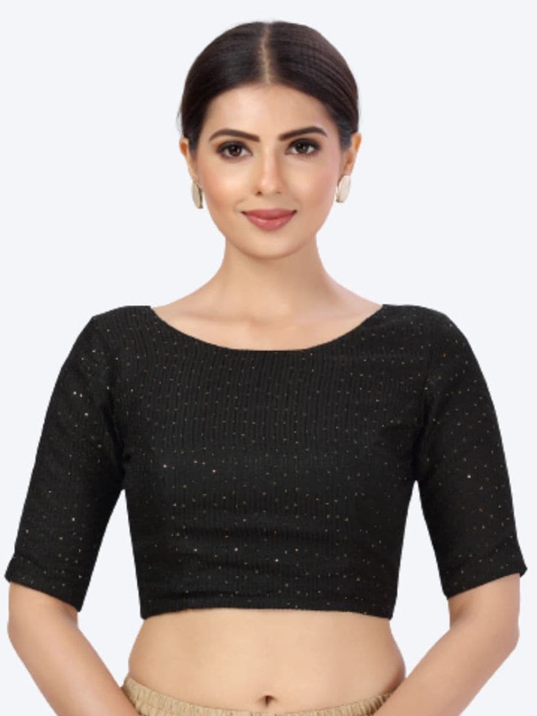 

Studio Shringaar Women Black Embroidered Saree Blouse