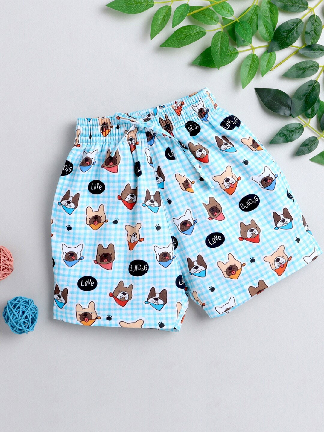 

KOOCHI POOCHI Boys Blue Conversational Printed Cotton Shorts