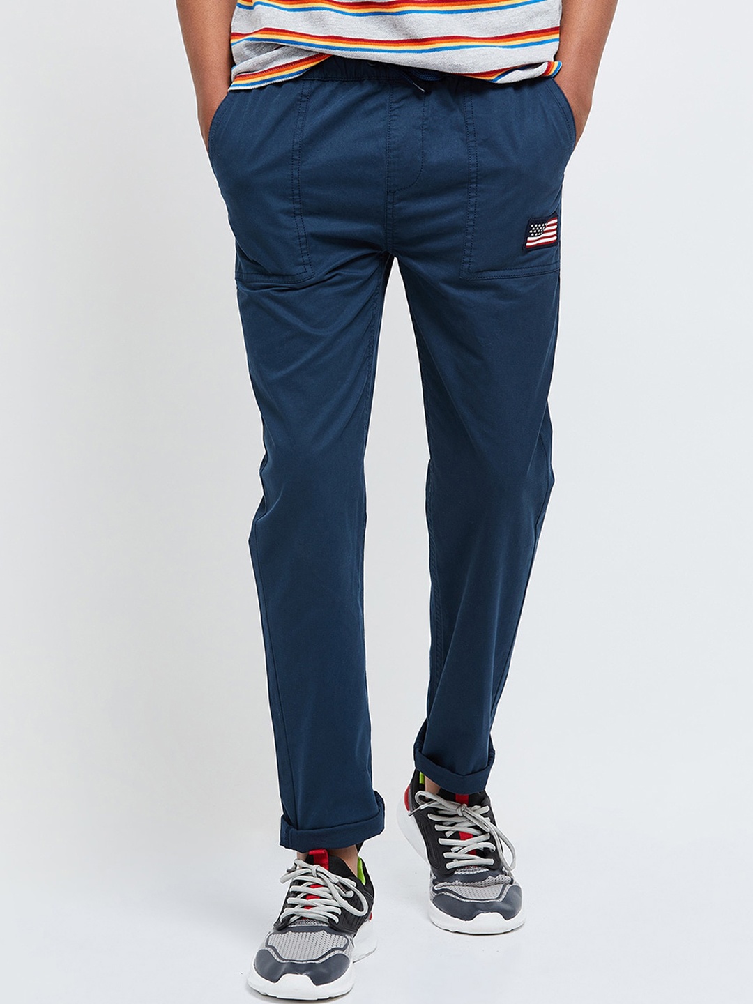 

max Boys Blue Chinos Cotton Trousers