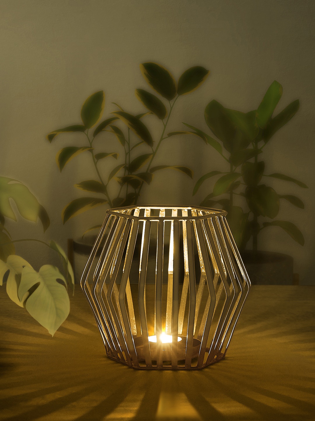 

Living scapes by Pantaloons Gold Toned Candle Holder