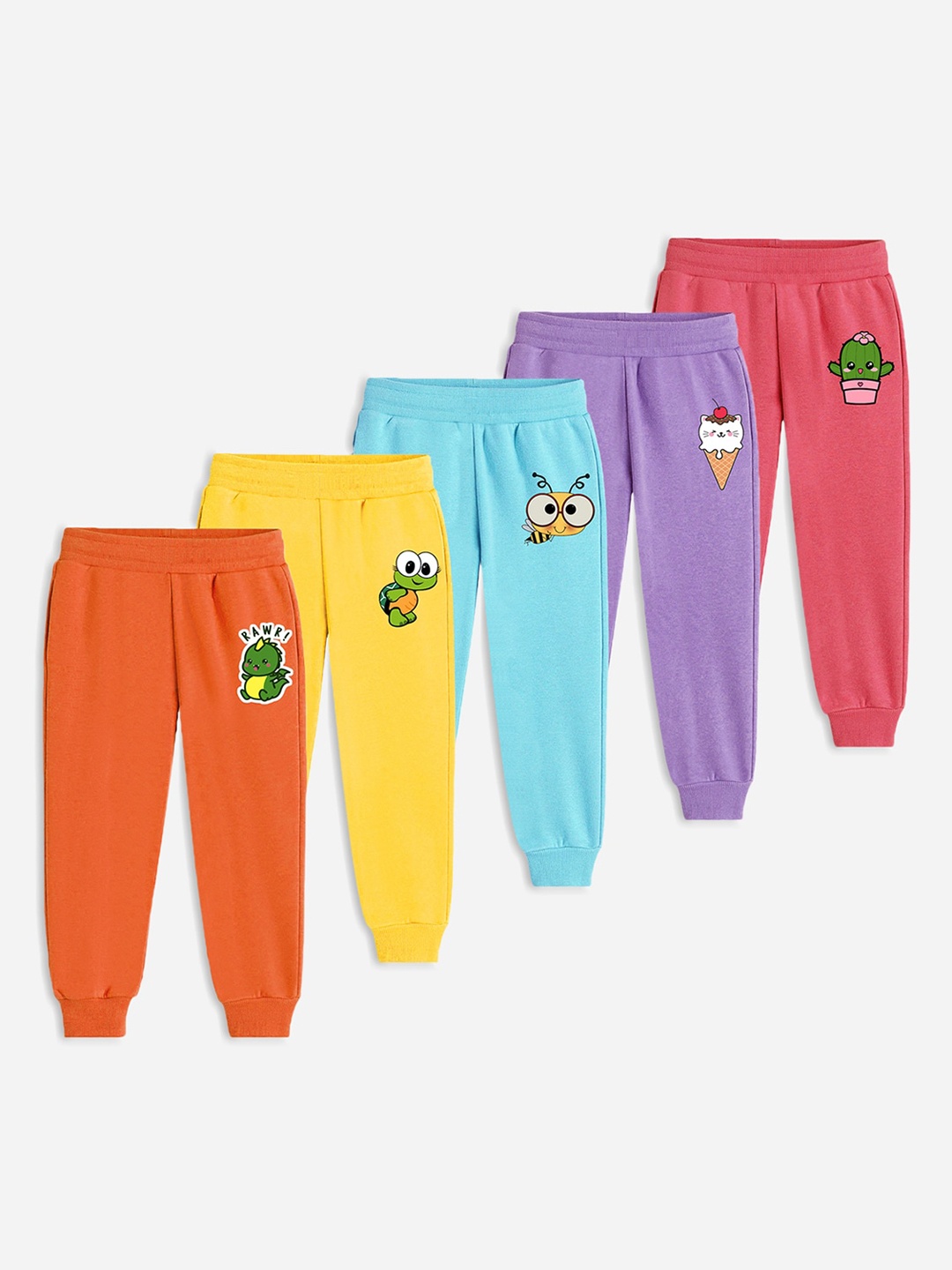 

Trampoline Infant Boys Pack of 5 Printed Joggers, Orange