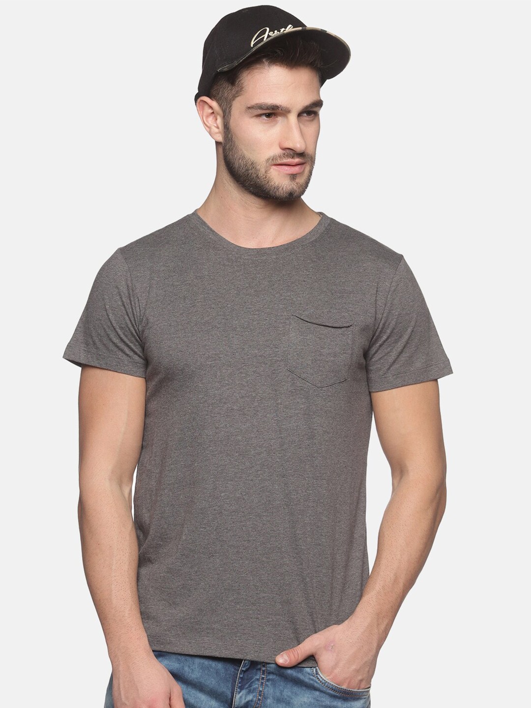 

Soul Space Men Grey Cotton T-shirt