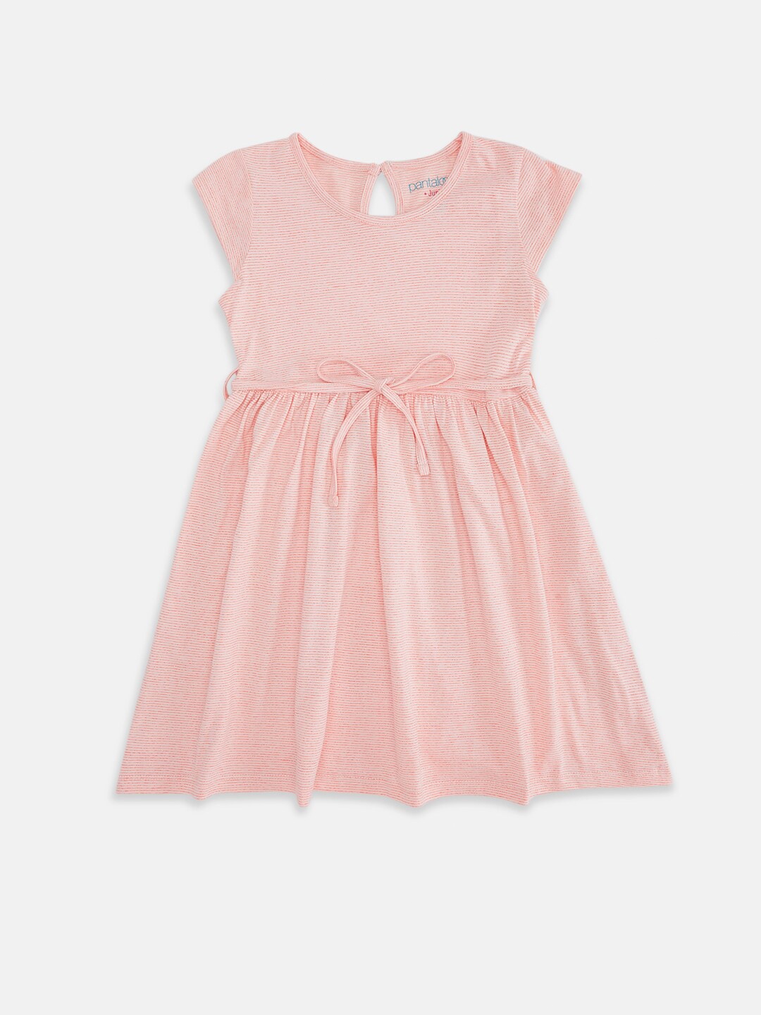 

Pantaloons Junior Girls Pink Striped Fit & Flare Dress