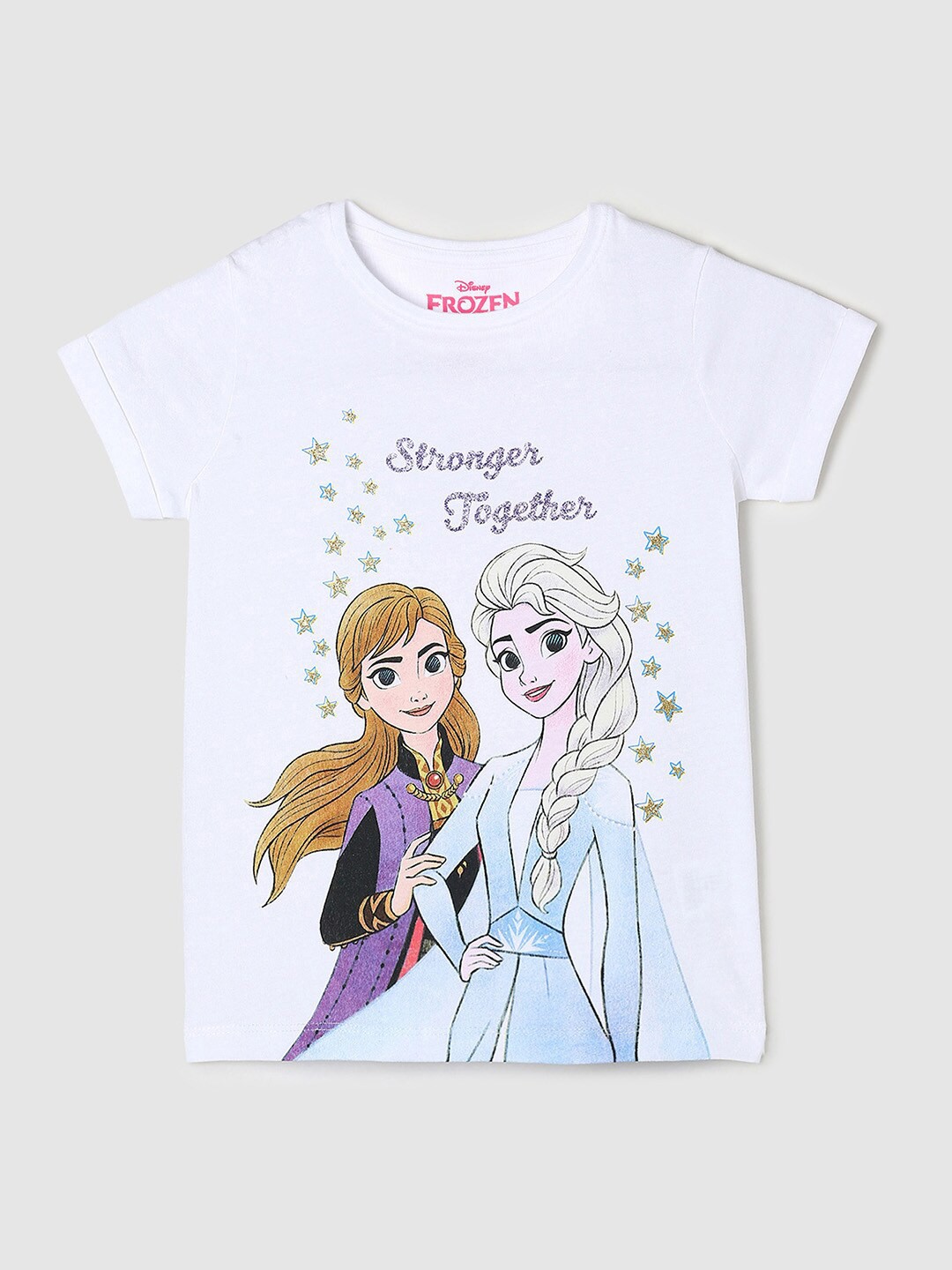 

Max Girls White Printed Pure Cotton T-shirt