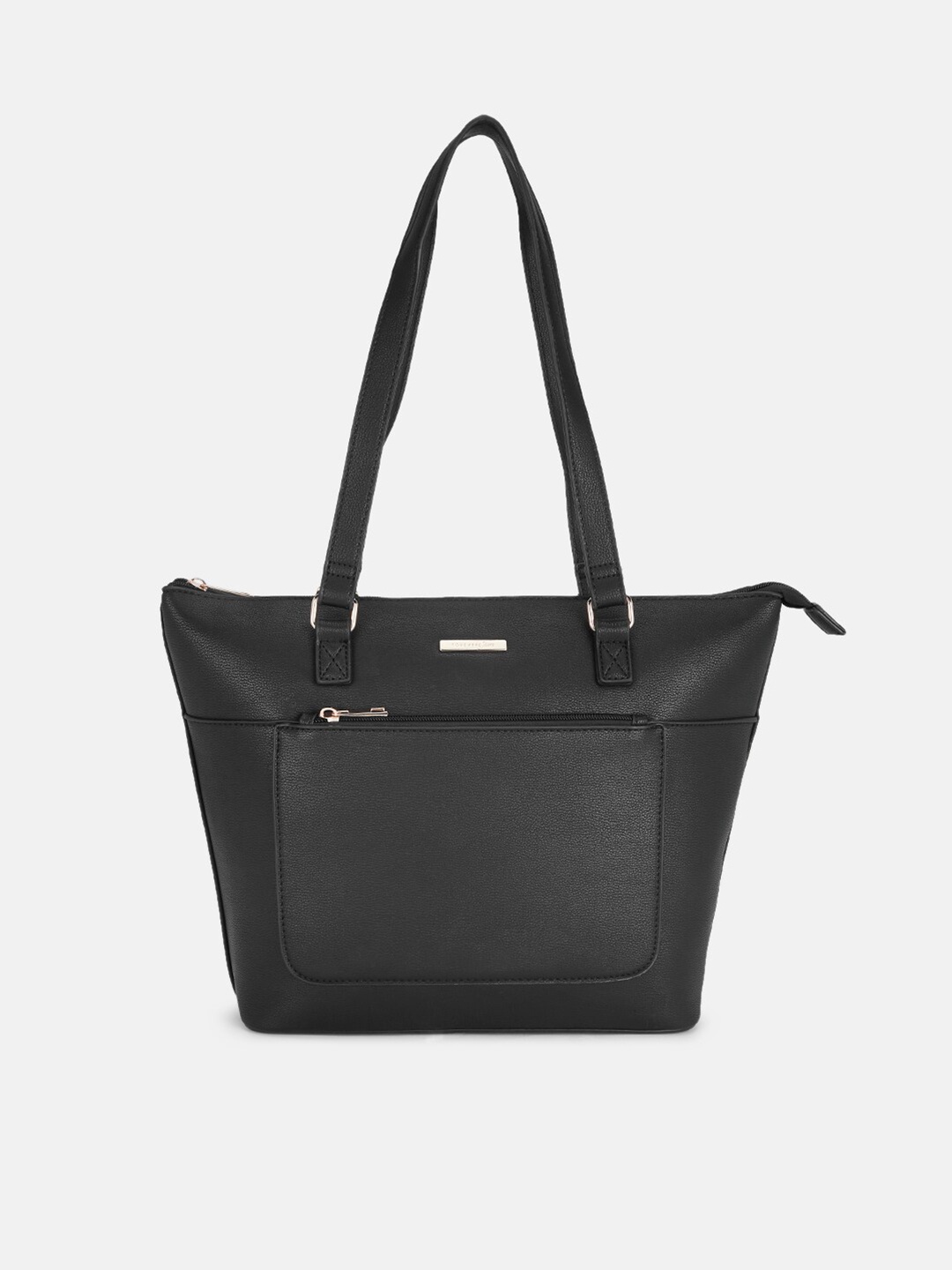 

Forever Glam by Pantaloons Black PU Structured Shoulder Bag with Tasselled