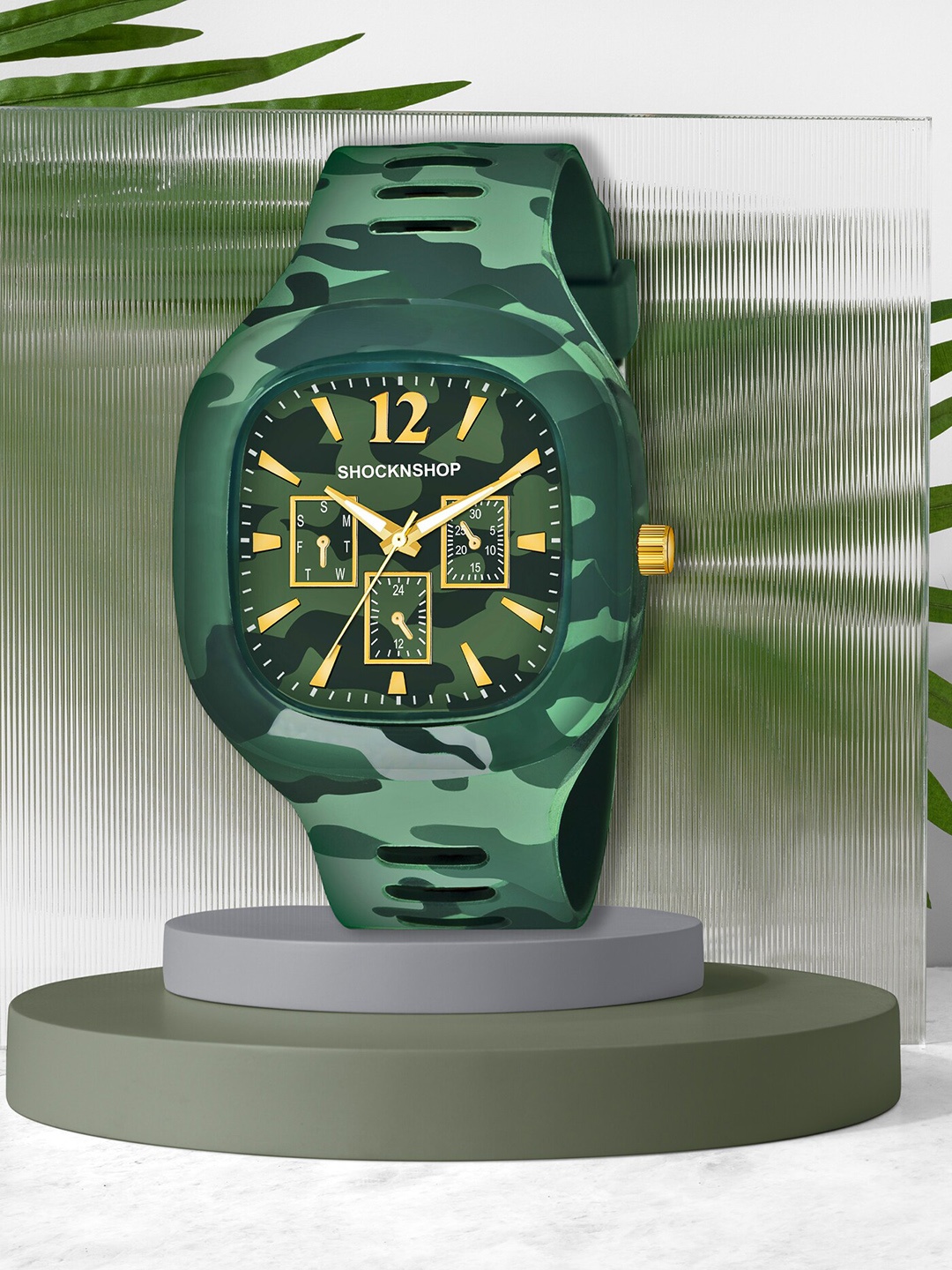 

Shocknshop Unisex Green Dial & Green Straps Analogue Watch