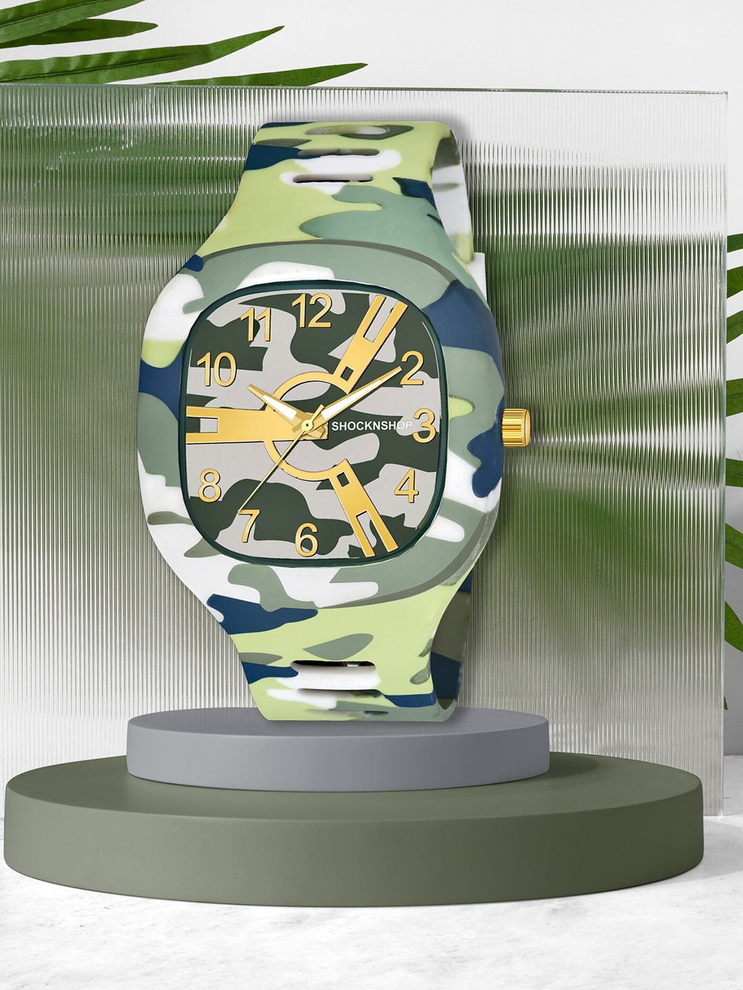 

Shocknshop Unisex White Printed Dial & White Straps Analogue Watch, Green