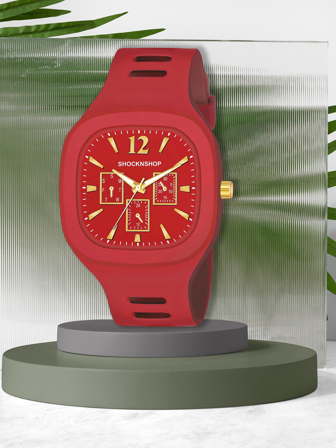 

Shocknshop Unisex Red Dial & Red Straps Analogue Watch