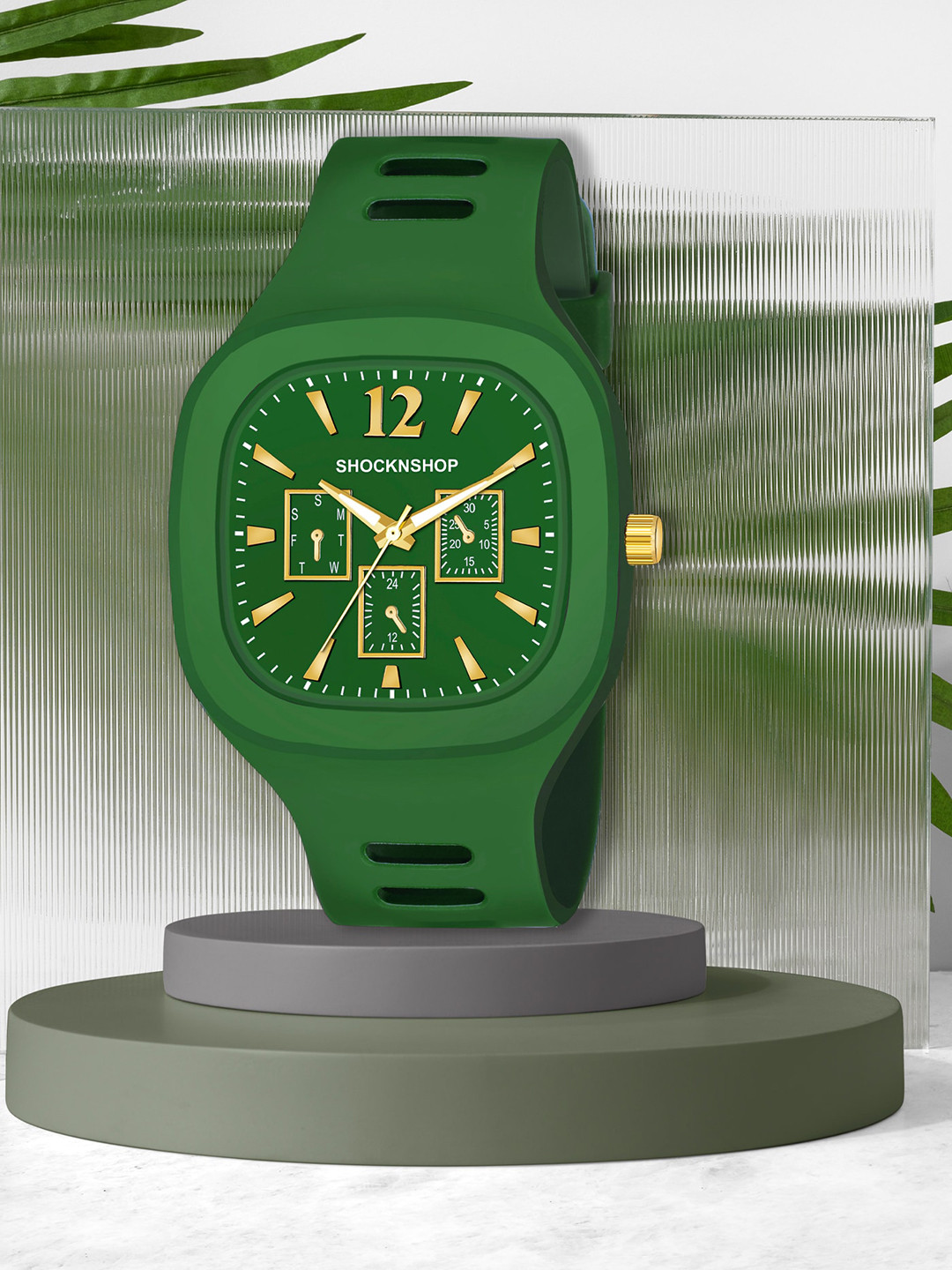 

Shocknshop Unisex Green Dial & Green Straps Analogue Watch W05GRN