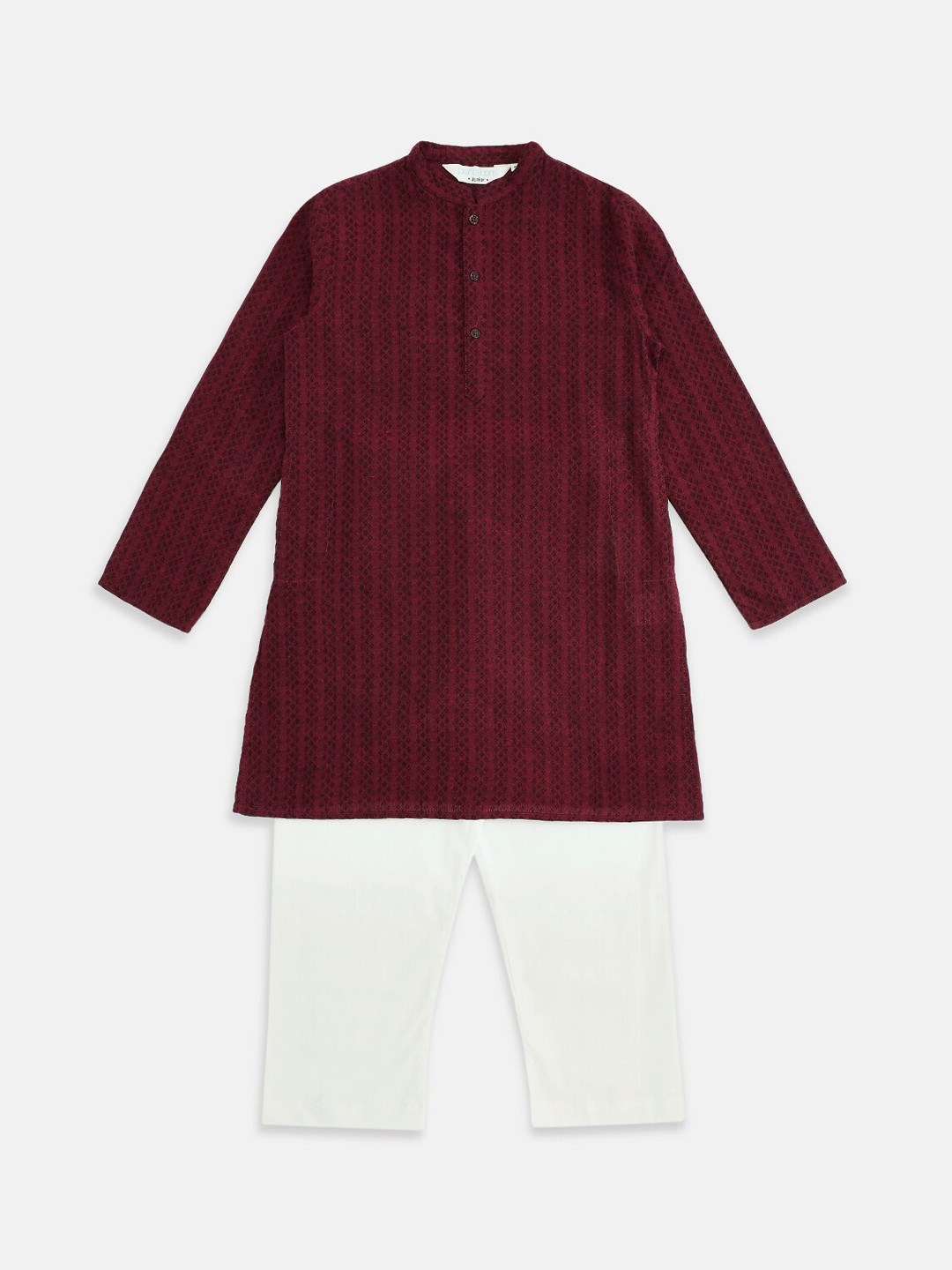

indus route by Pantaloons Boys Maroon Printed Kurta with Pyjamas