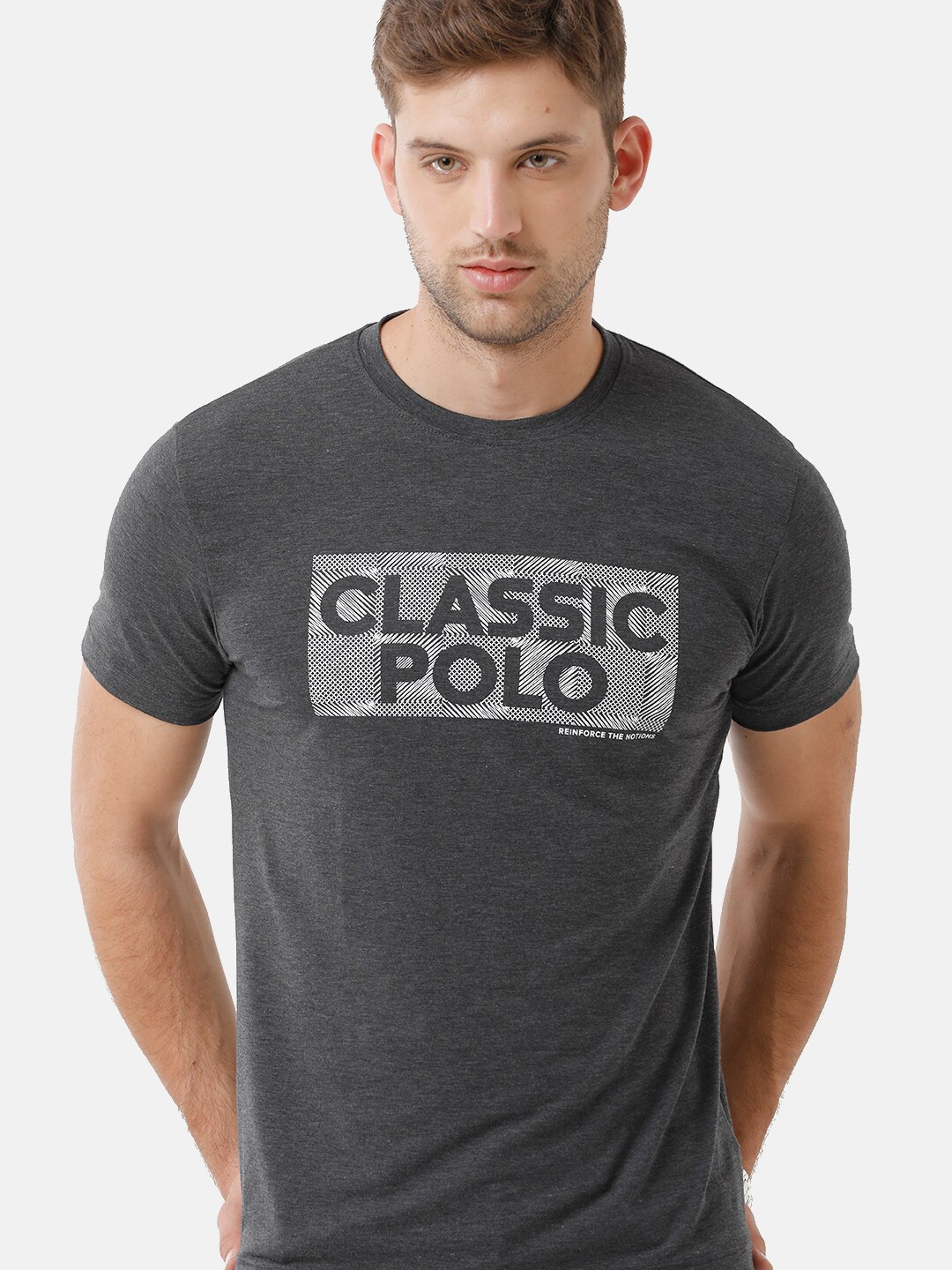 

Classic Polo Men Black Typography Printed Slim Fit T-shirt